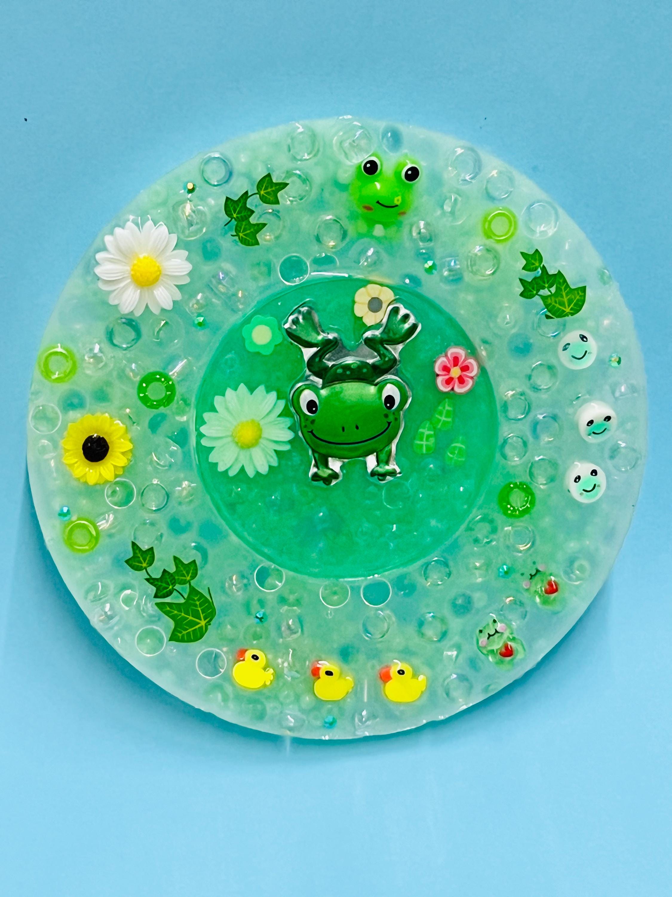 Frog-Themed Sensory Picky Pad – Handmade Silicone Fidget Pad with Resin Center – Calming Therapy Toy for Anxiety & Focus-Dermatillomania pad