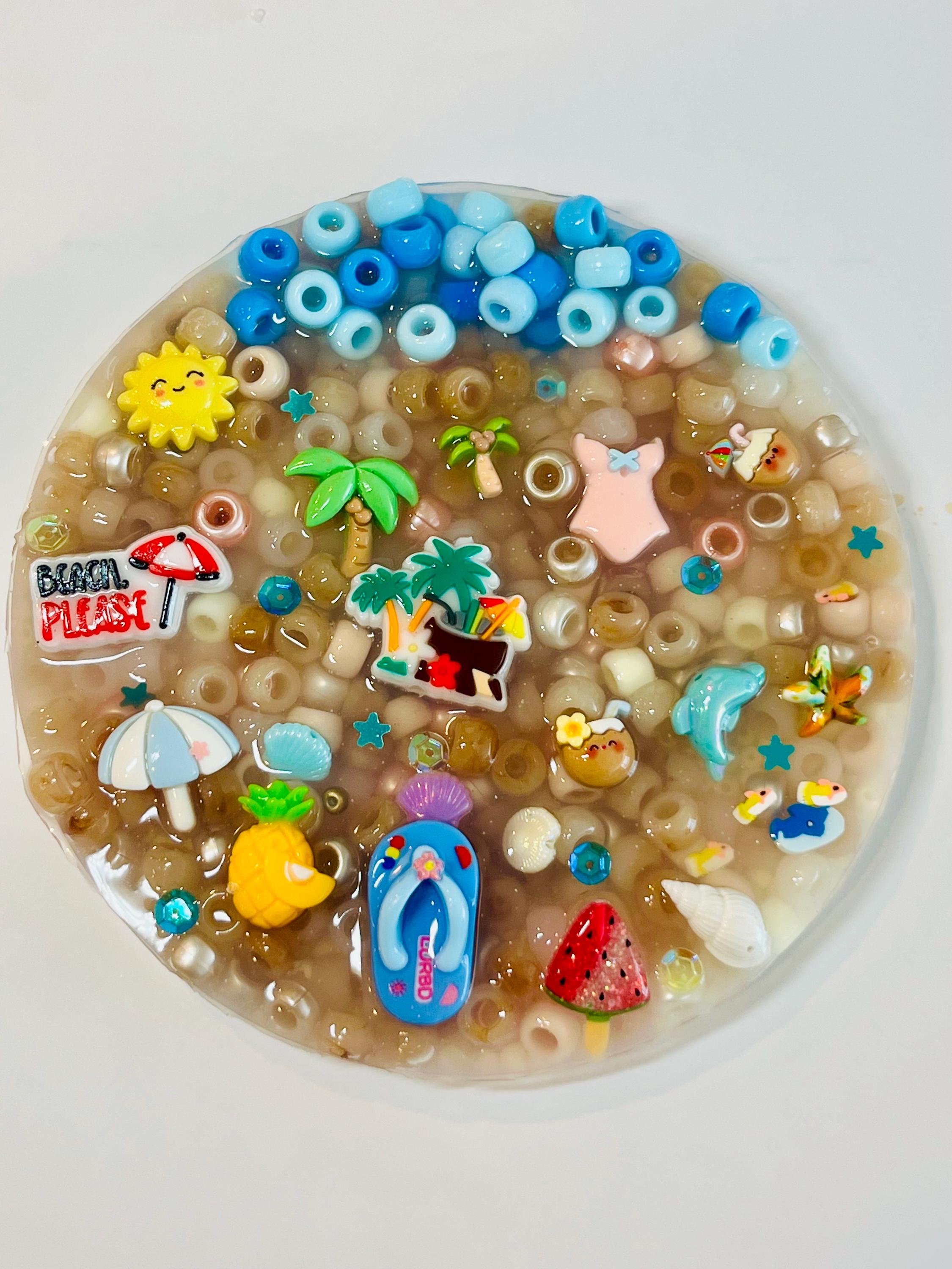 Beach 5: Inches Pick Pad - Sensory Fidget for Summer-  Stress Relief - Dermatillomania-  Skin relief and Anxiety- beach charms- Skin Picky-