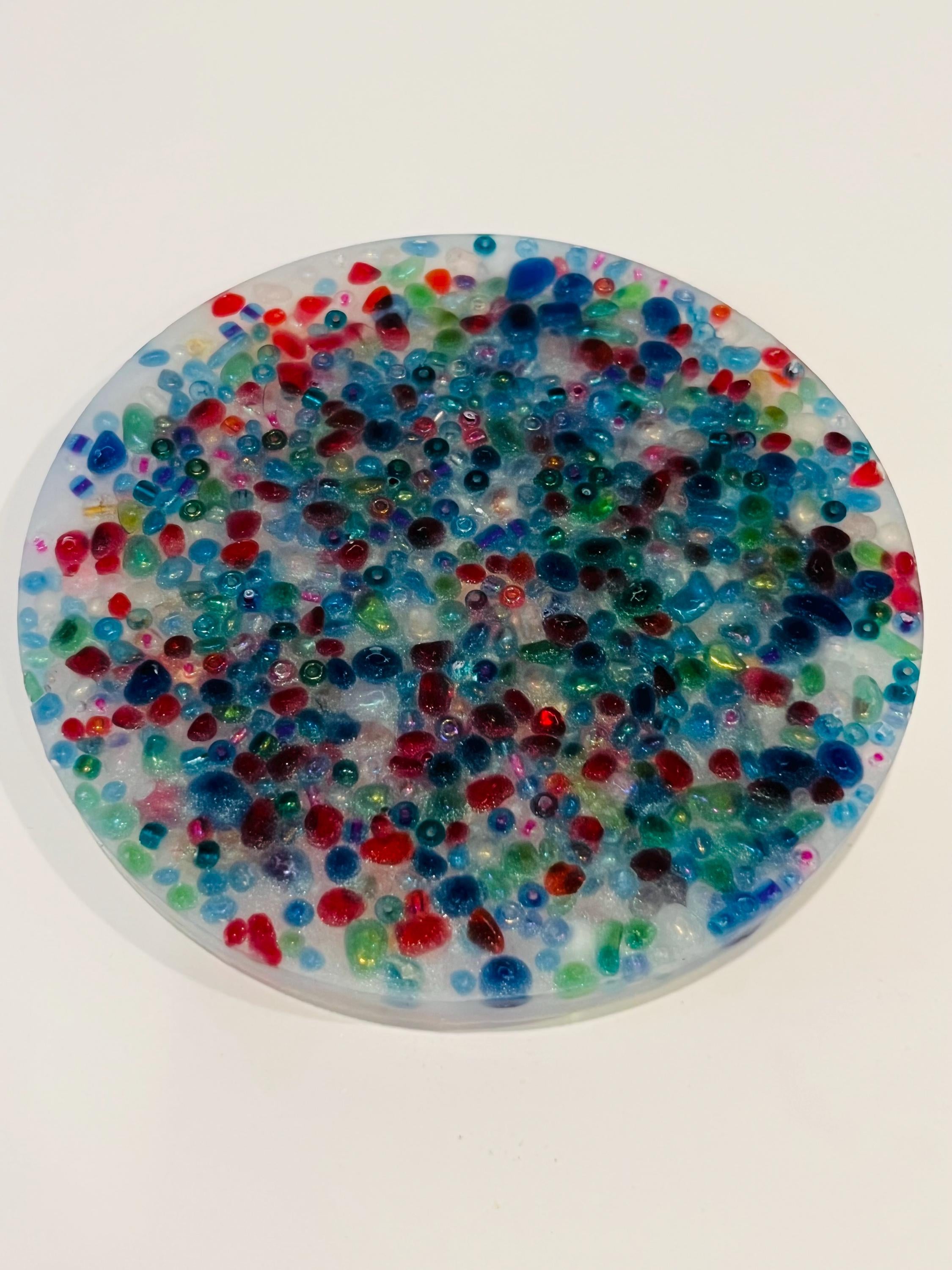 5 Inch ShimmerStone Picky Pad - Fidget Sensory Toy with Glass Beads for Anxiety Relief