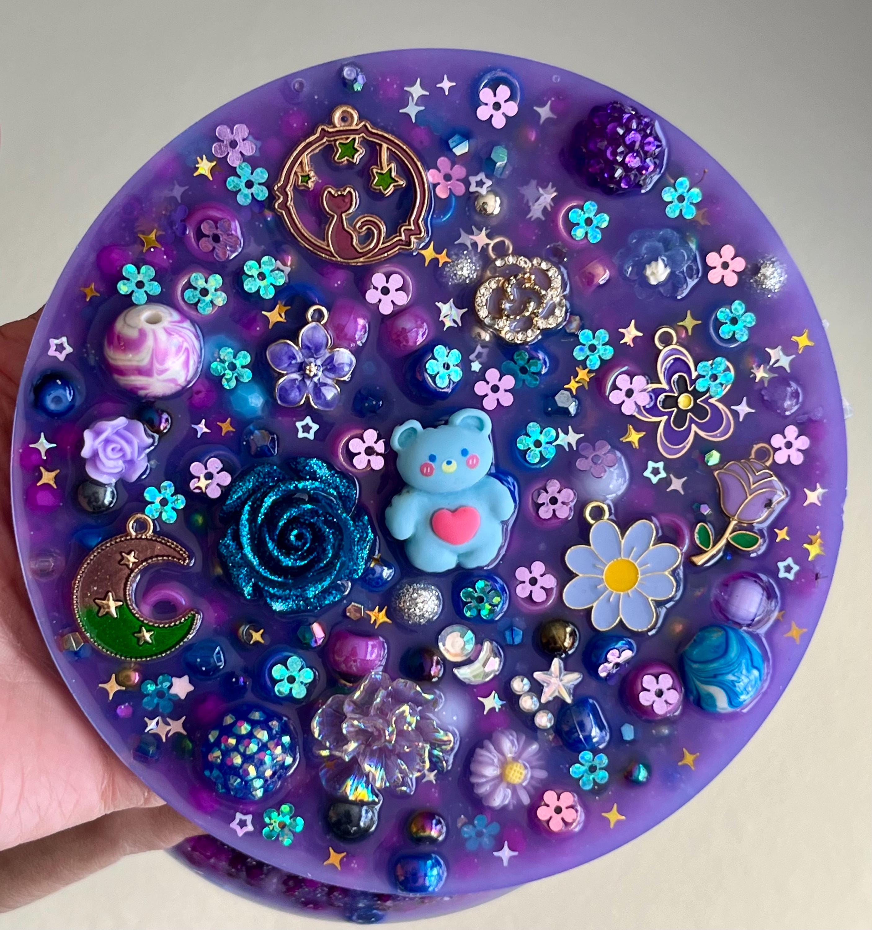 5” Inches Celestial Amethyst Picky Pad,  Sensory Fidget Pad for Skin Picking, Stress & Anxiety Relief, Bead-Filled Silicone Picky pad