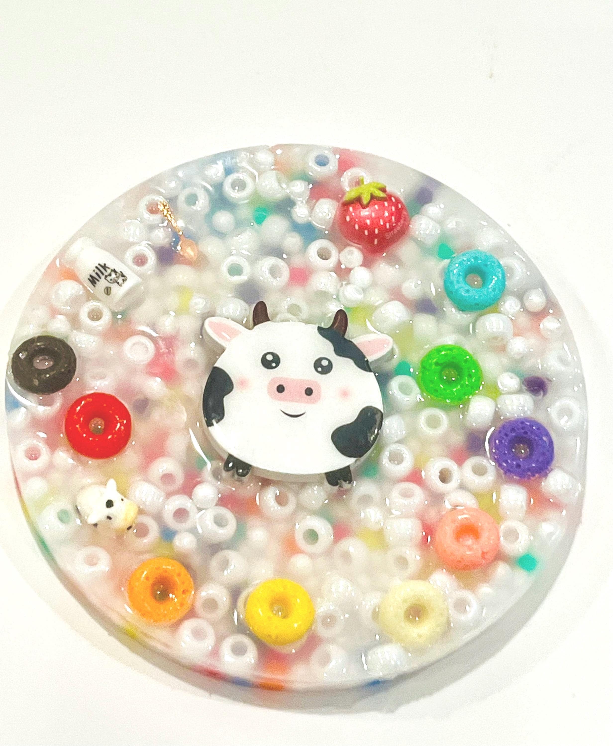 Adorable Milk and Cereal 5" Picky Pad for a Cute and Calm Day! – Sensory Fidget Pad– Therapy Toy-   Stress and Anxiety Relief - Skin Picky-