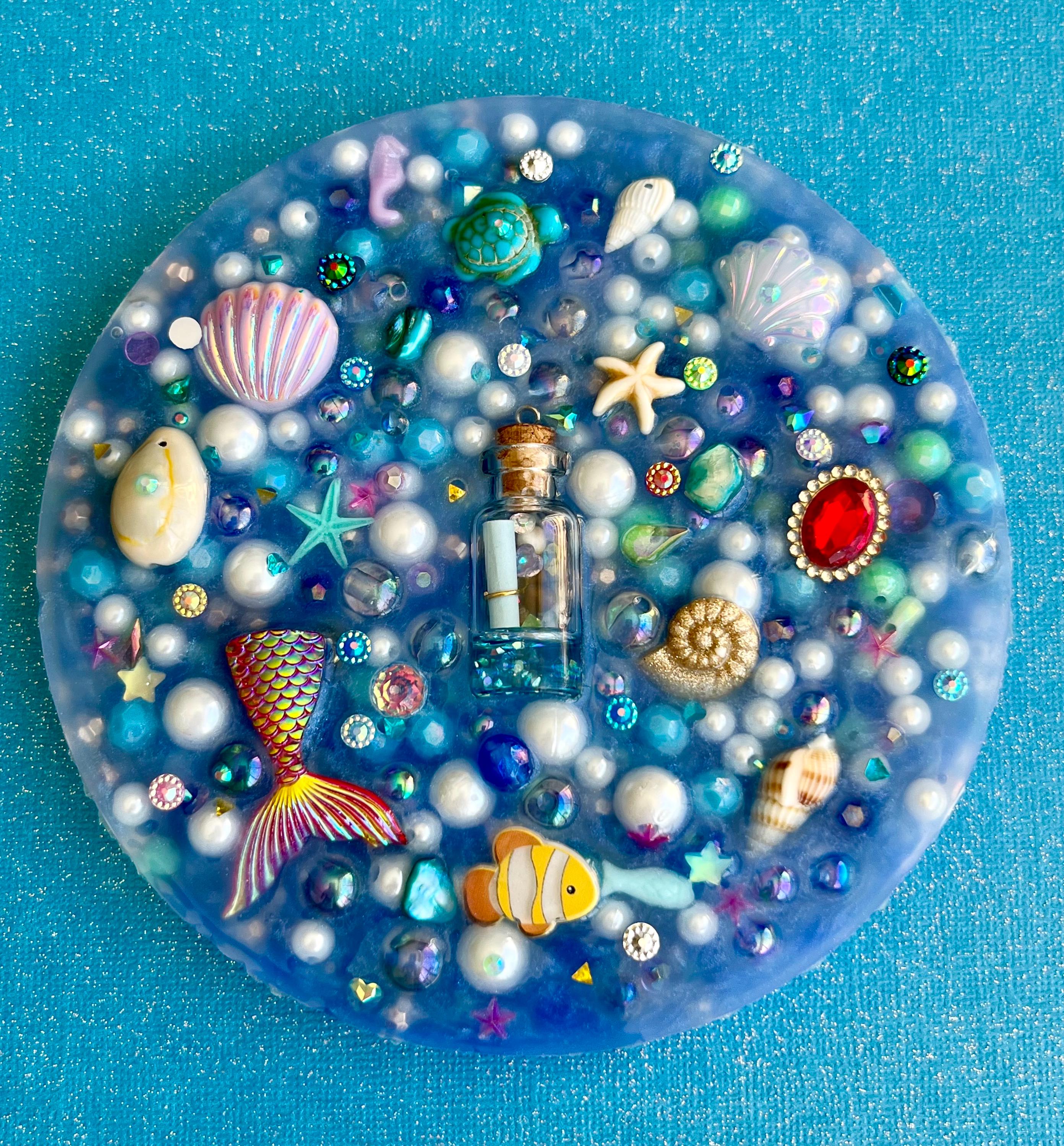 5” Inches Ocean Treasures Picky Pad, Underwater Sensory Fidget Pad for Skin Picking, Silicone Picky Pad - Stress and Anxiety Relief