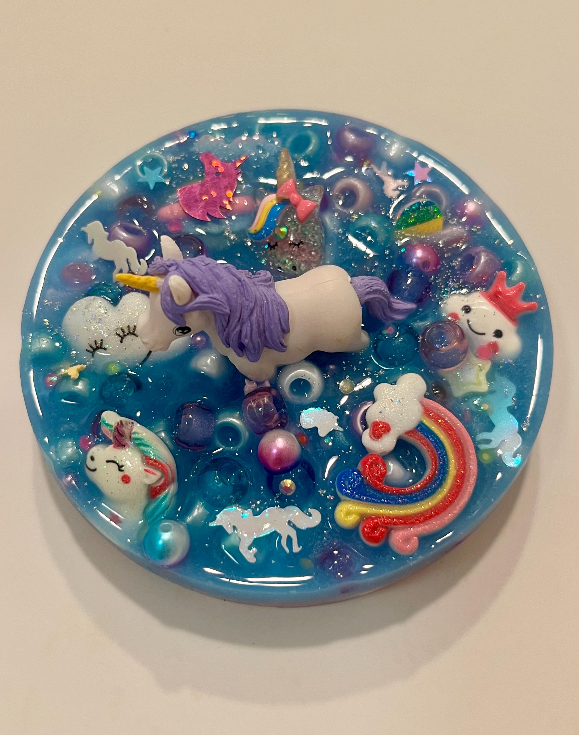 Magical unicorn Silicone Picky  Pad- Stress Relief for Picking-Anxiety and fidgeting-Full on beads-  Birthday Gift