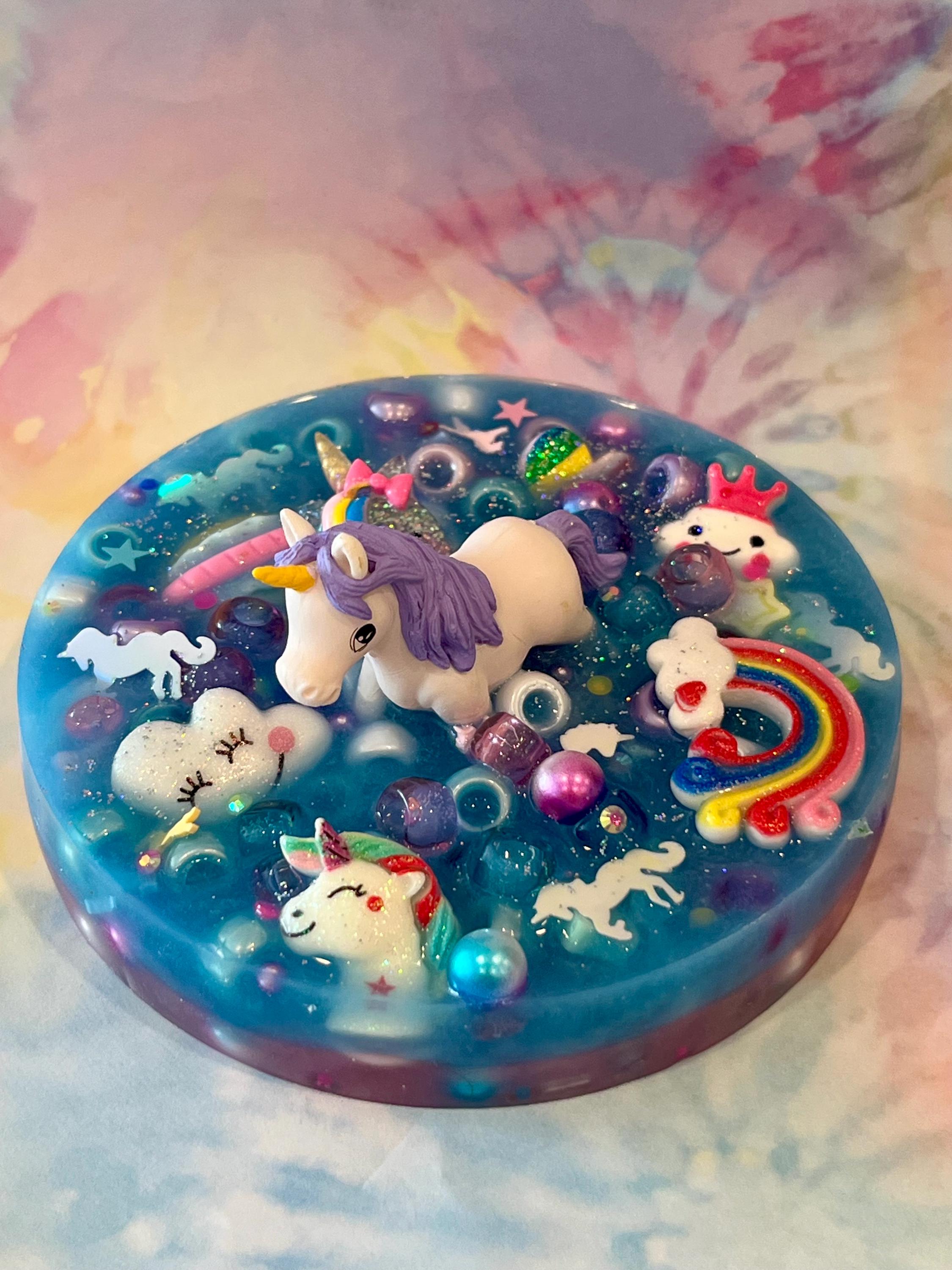 Magical unicorn Silicone Picky  Pad- Stress Relief for Picking-Anxiety and fidgeting-Full on beads-  Birthday Gift