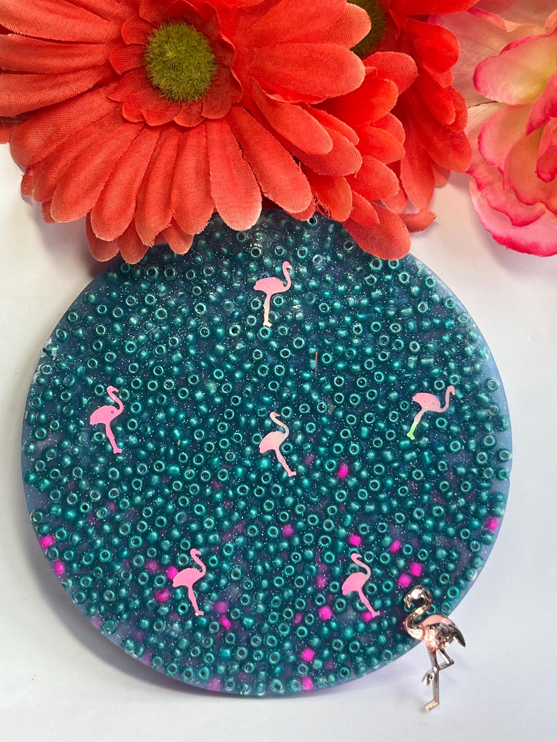 5” Tropical Flamingo Picky Pad for Stress Relief, beads for picking Therapy, picking toys, fidget stress, birthday gift, Tropical Scented