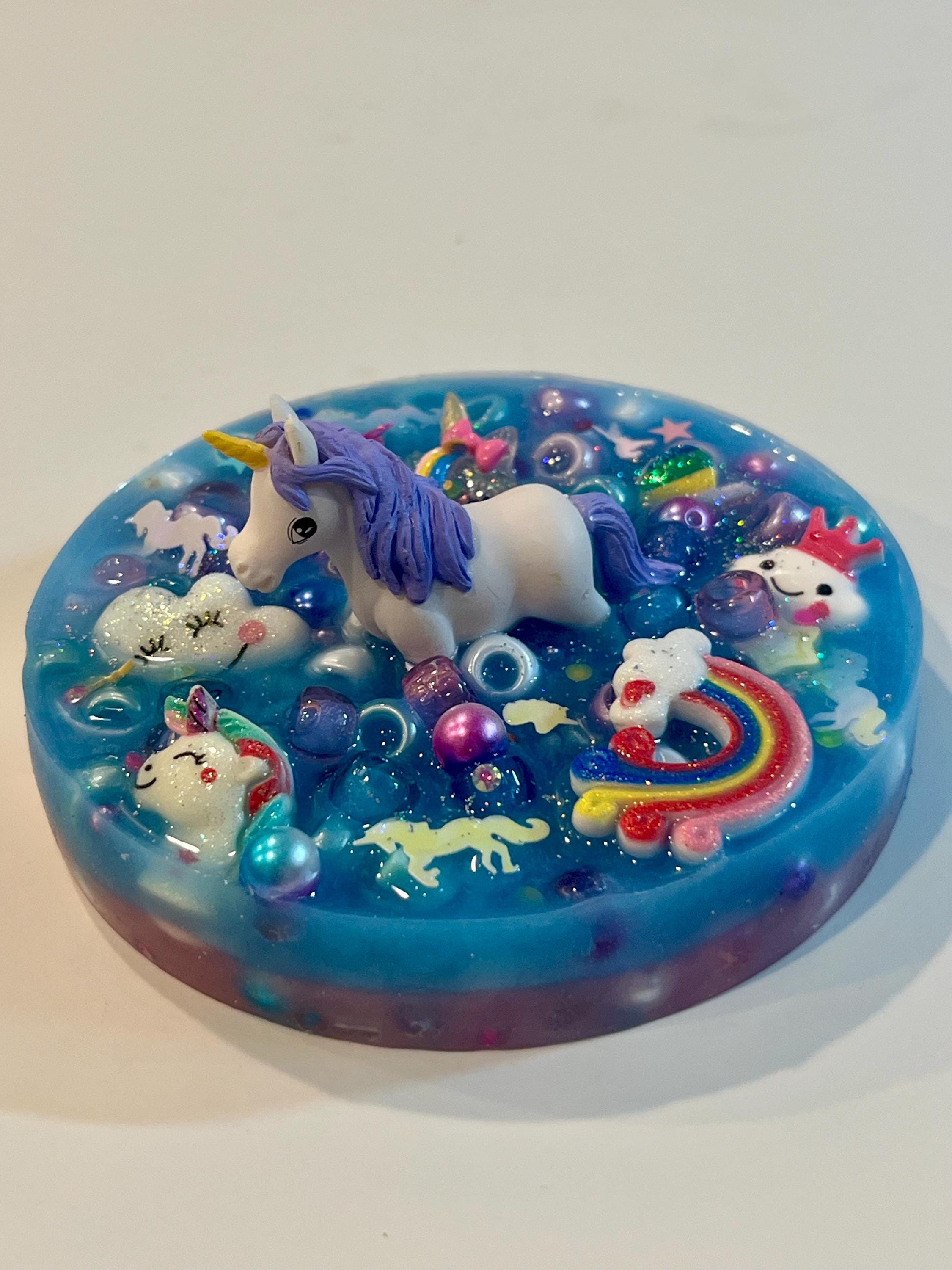 Magical unicorn Silicone Picky  Pad- Stress Relief for Picking-Anxiety and fidgeting-Full on beads-  Birthday Gift