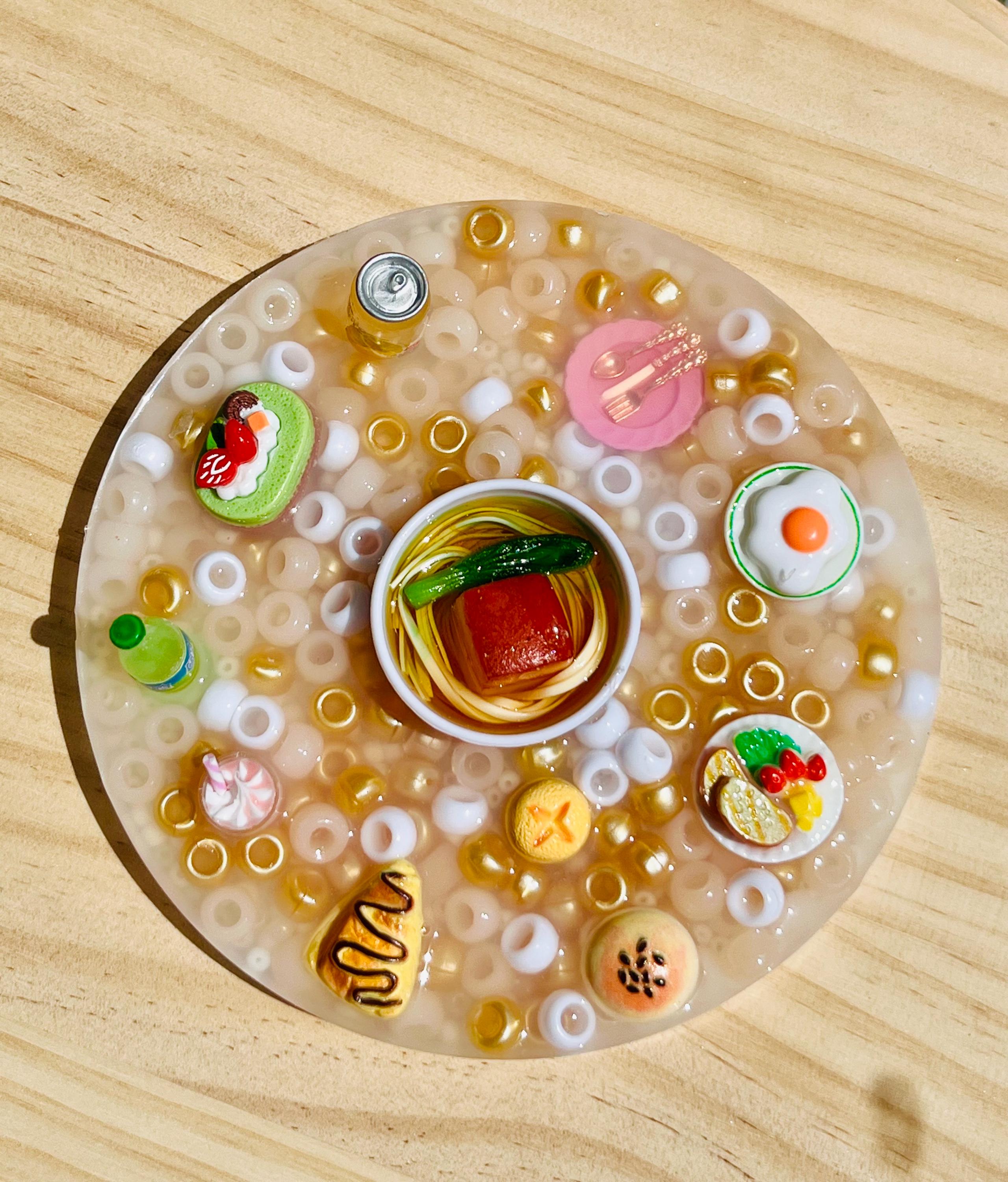 5” Inches Mini Food Anxiety picky pad,Sensory Fidget, Pad for Skin Picking, Stress & Anxiety Relief,Dermatillomania, pick pad full of beads