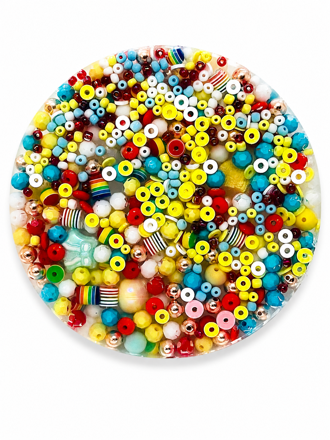 Rainbow Sensory Fidget Pad – Textured Beads, Charms, Stress Relief Toy