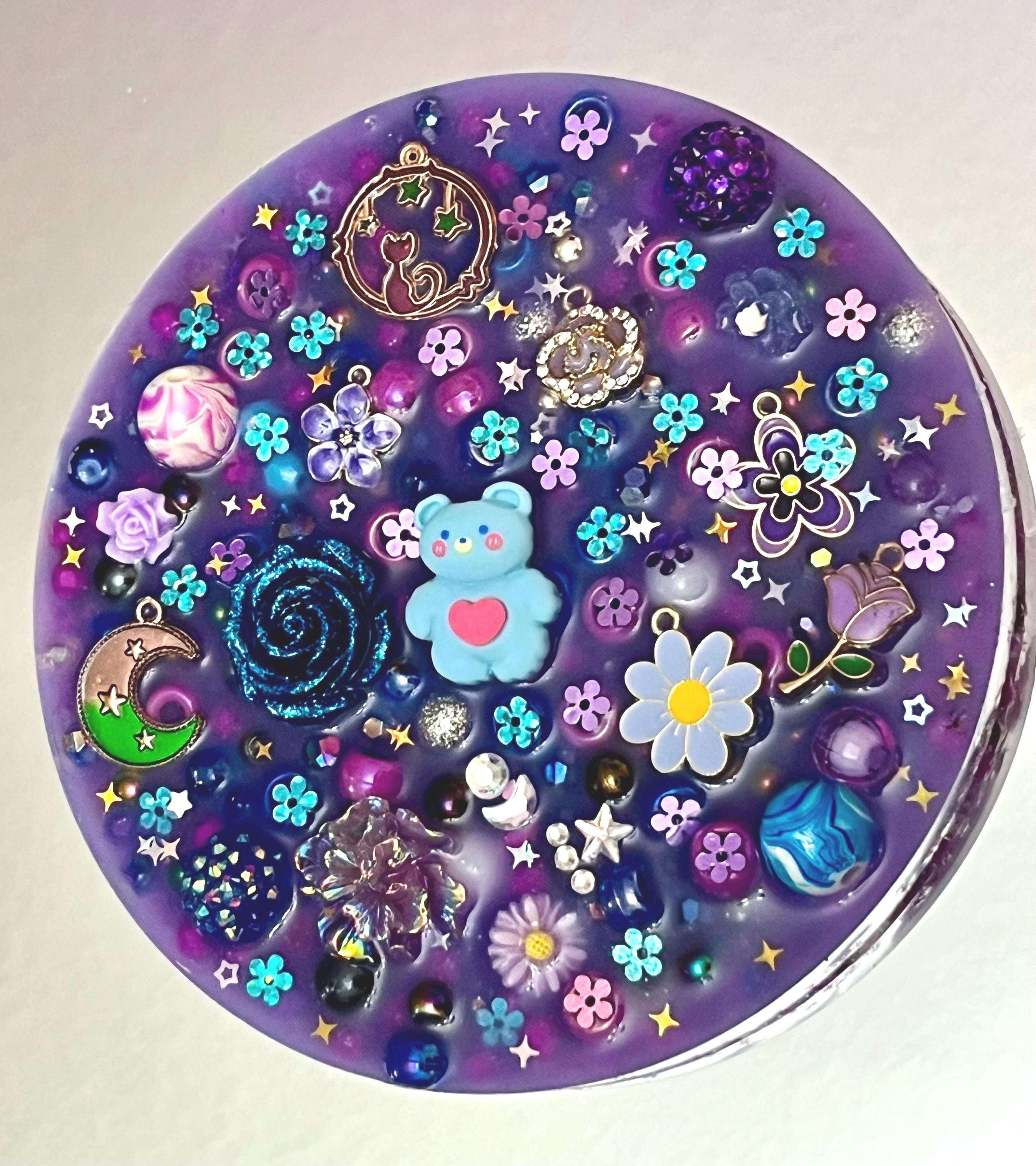 5” Inches Celestial Amethyst Picky Pad,  Sensory Fidget Pad for Skin Picking, Stress & Anxiety Relief, Bead-Filled Silicone Picky pad