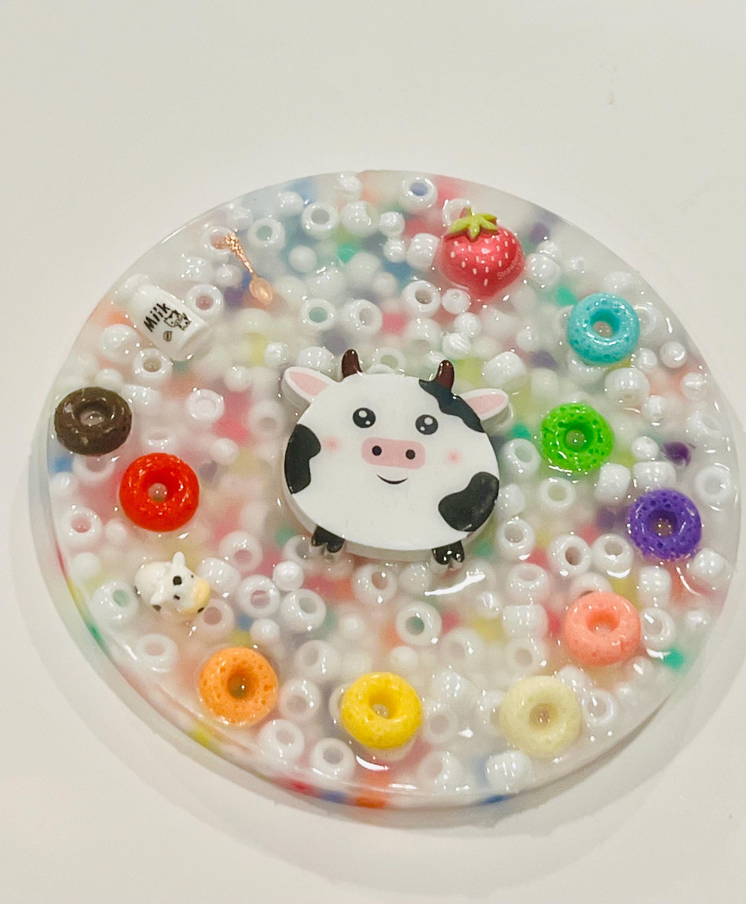 Adorable Milk and Cereal 5" Picky Pad for a Cute and Calm Day! – Sensory Fidget Pad– Therapy Toy-   Stress and Anxiety Relief - Skin Picky-