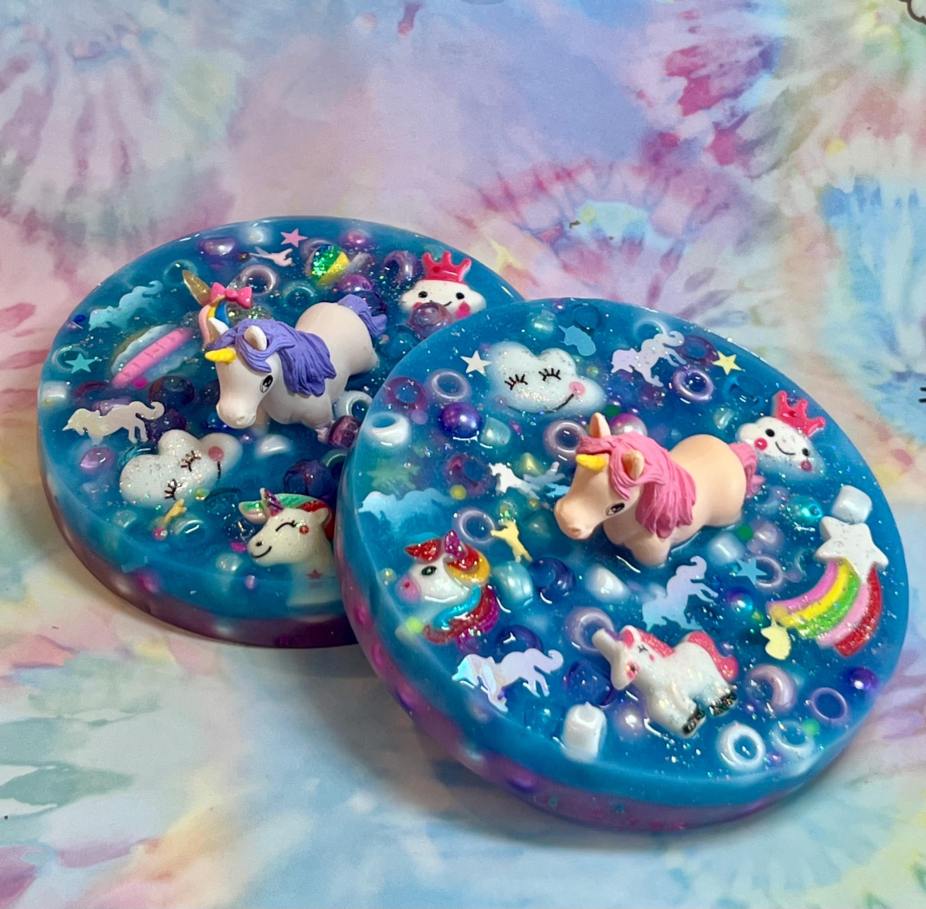 Magical unicorn Silicone Picky  Pad- Stress Relief for Picking-Anxiety and fidgeting-Full on beads-  Birthday Gift