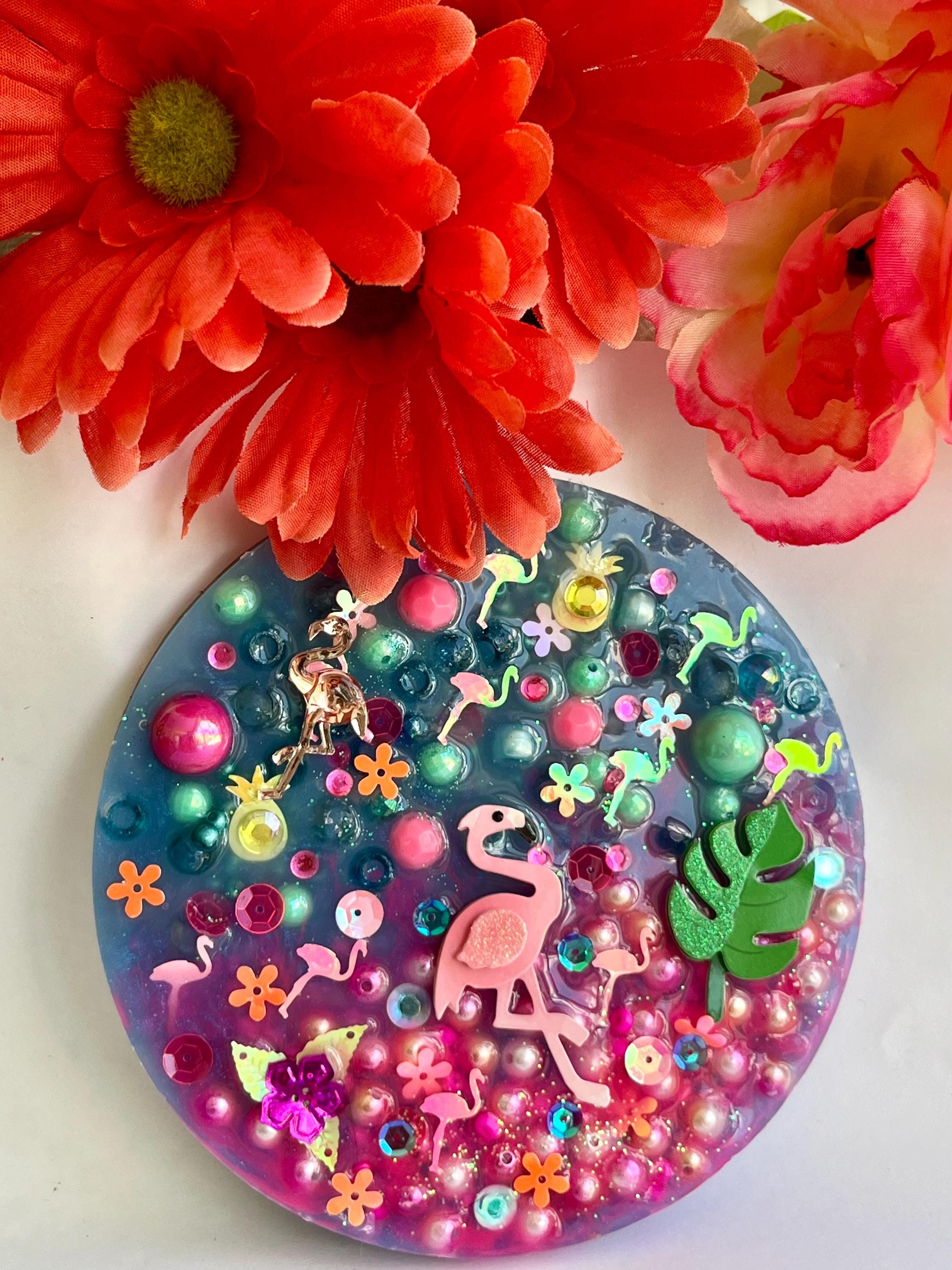 5” Tropical Flamingo Picky Pad for Stress Relief, beads for picking Therapy, picking toys, fidget stress, birthday gift, Tropical Scented