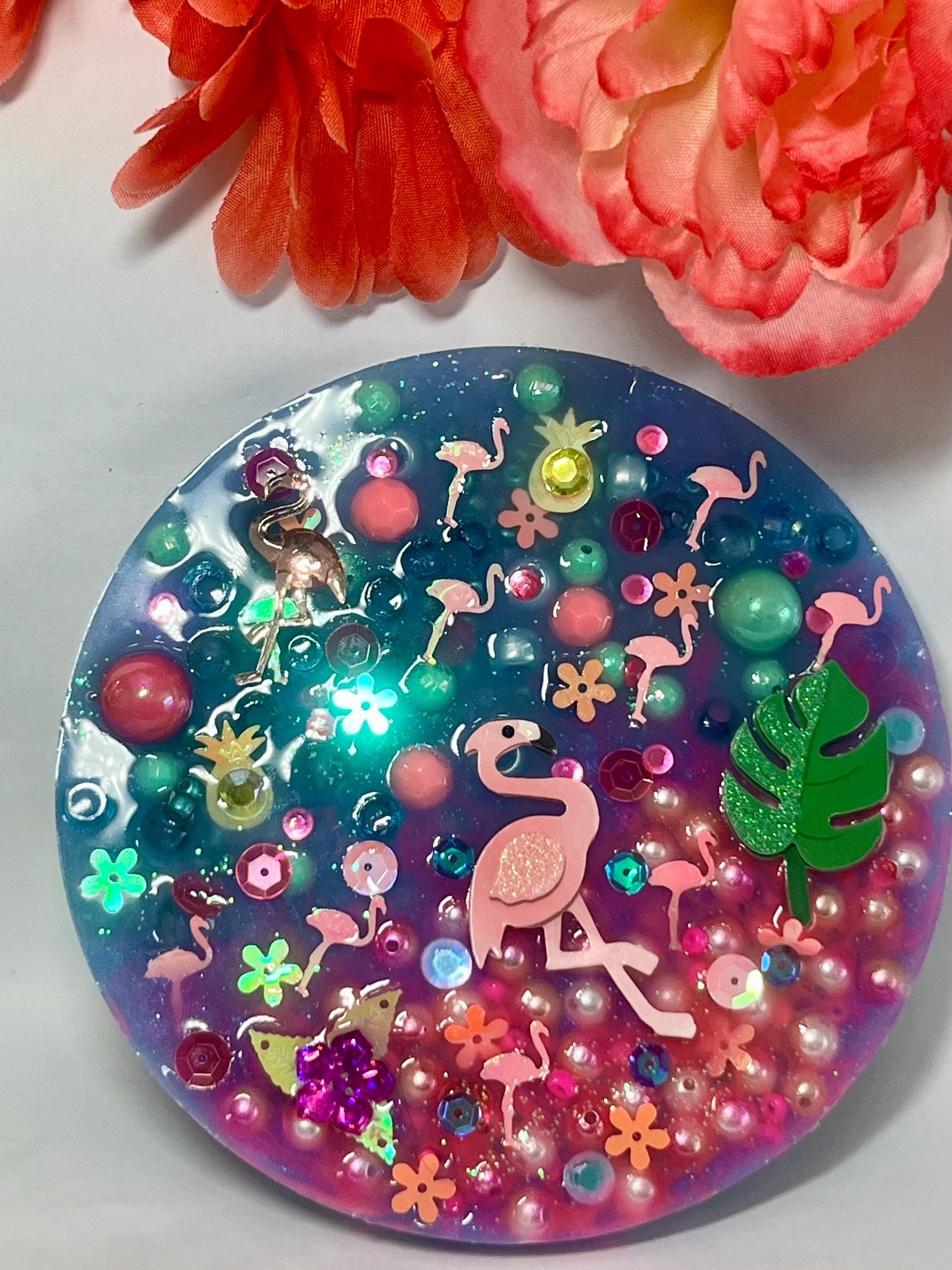 5” Tropical Flamingo Picky Pad for Stress Relief, beads for picking Therapy, picking toys, fidget stress, birthday gift, Tropical Scented