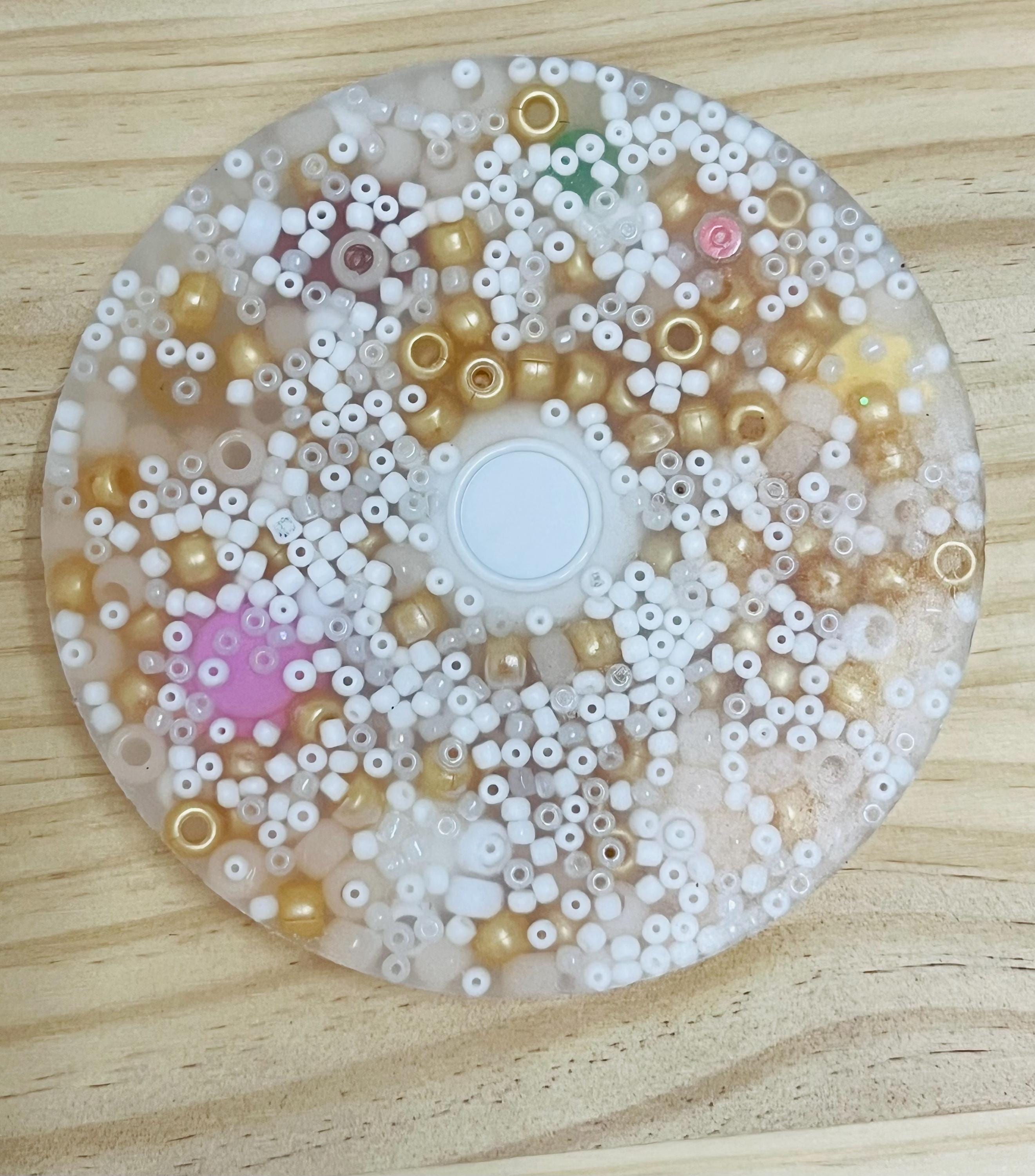 5” Inches Mini Food Anxiety picky pad,Sensory Fidget, Pad for Skin Picking, Stress & Anxiety Relief,Dermatillomania, pick pad full of beads