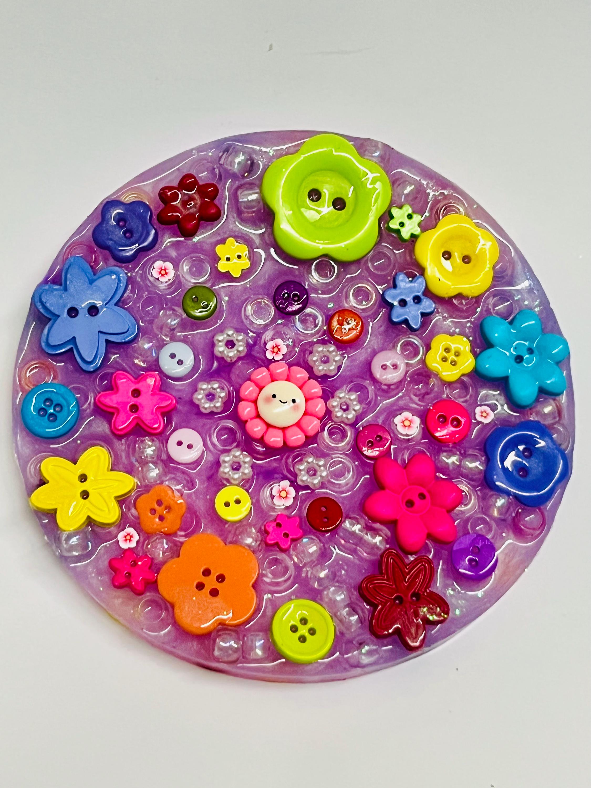 5” Inches Therapeutic  Flower Button Garden    Picky Pad- Sensory Stress Relief- Reusable Craftable Buttons- Fidget Toys- Skin Picky