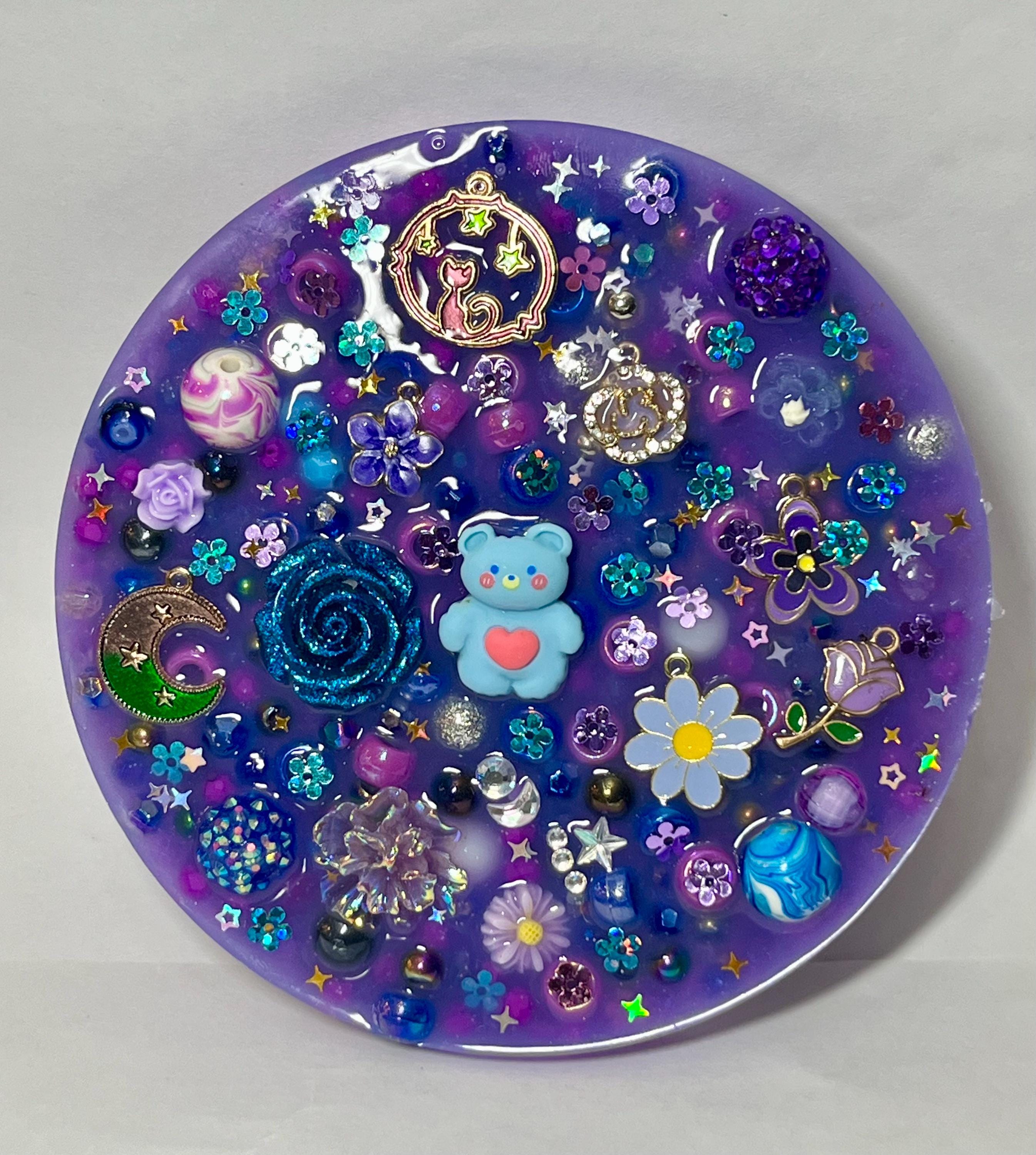 5” Inches Celestial Amethyst Picky Pad,  Sensory Fidget Pad for Skin Picking, Stress & Anxiety Relief, Bead-Filled Silicone Picky pad