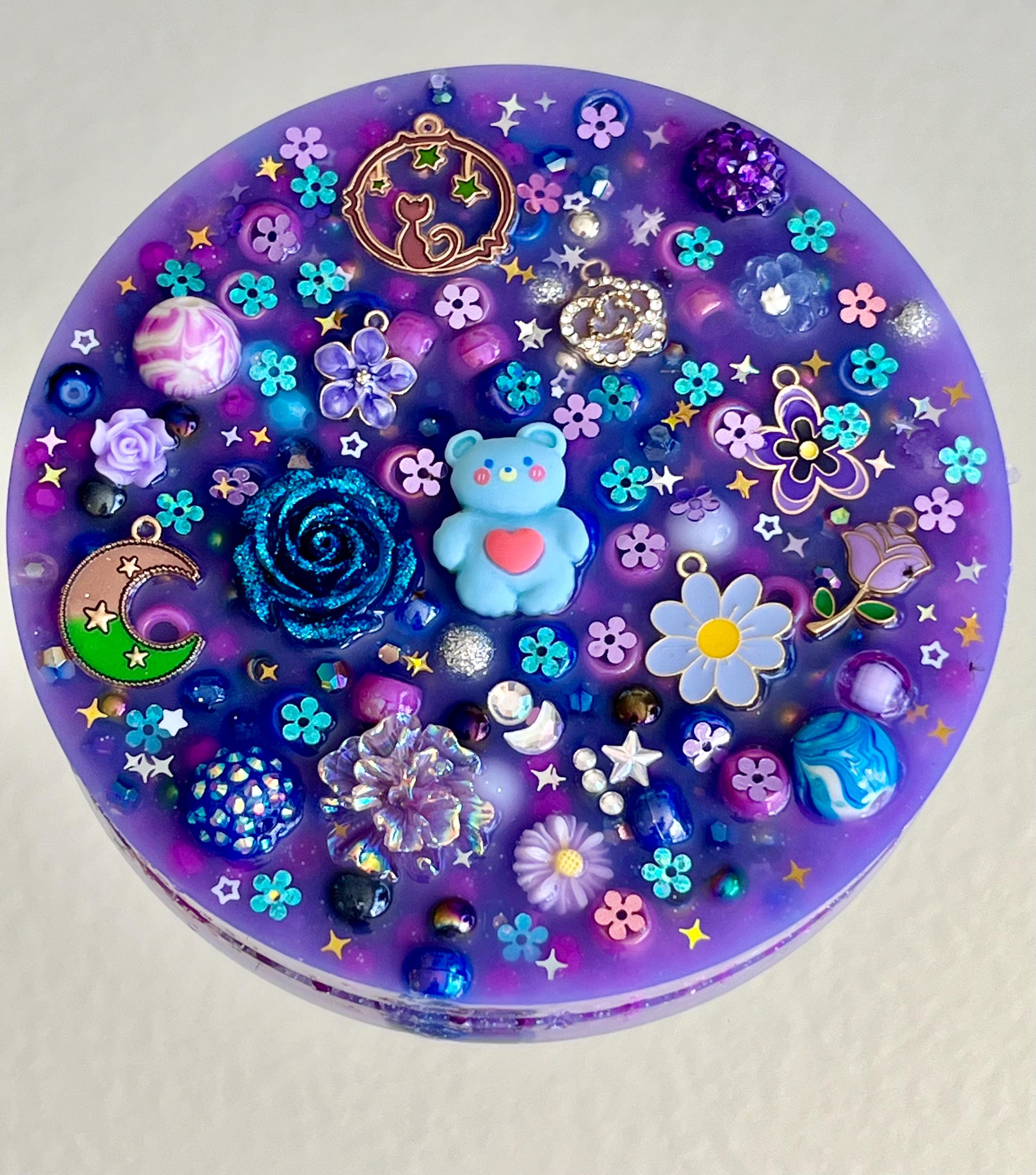 5” Inches Celestial Amethyst Picky Pad,  Sensory Fidget Pad for Skin Picking, Stress & Anxiety Relief, Bead-Filled Silicone Picky pad