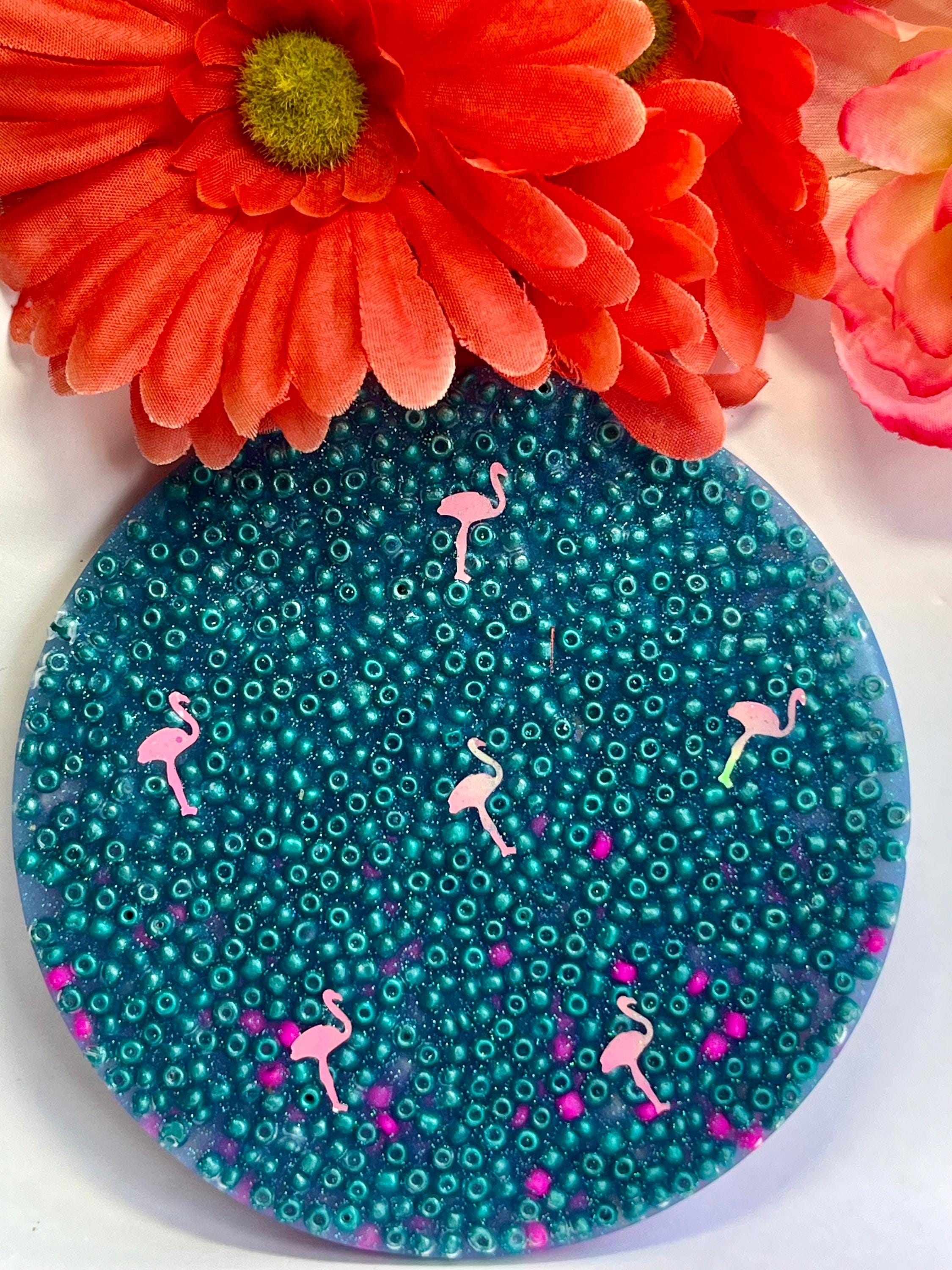 5” Tropical Flamingo Picky Pad for Stress Relief, beads for picking Therapy, picking toys, fidget stress, birthday gift, Tropical Scented