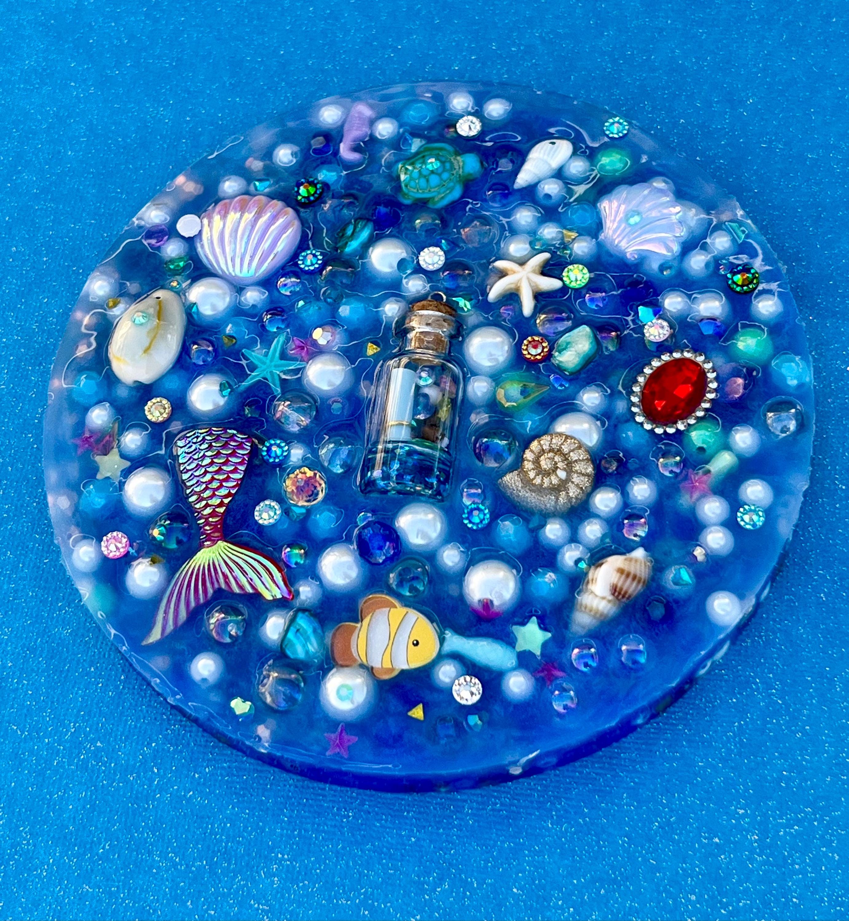 5” Inches Ocean Treasures Picky Pad, Underwater Sensory Fidget Pad for Skin Picking, Silicone Picky Pad - Stress and Anxiety Relief