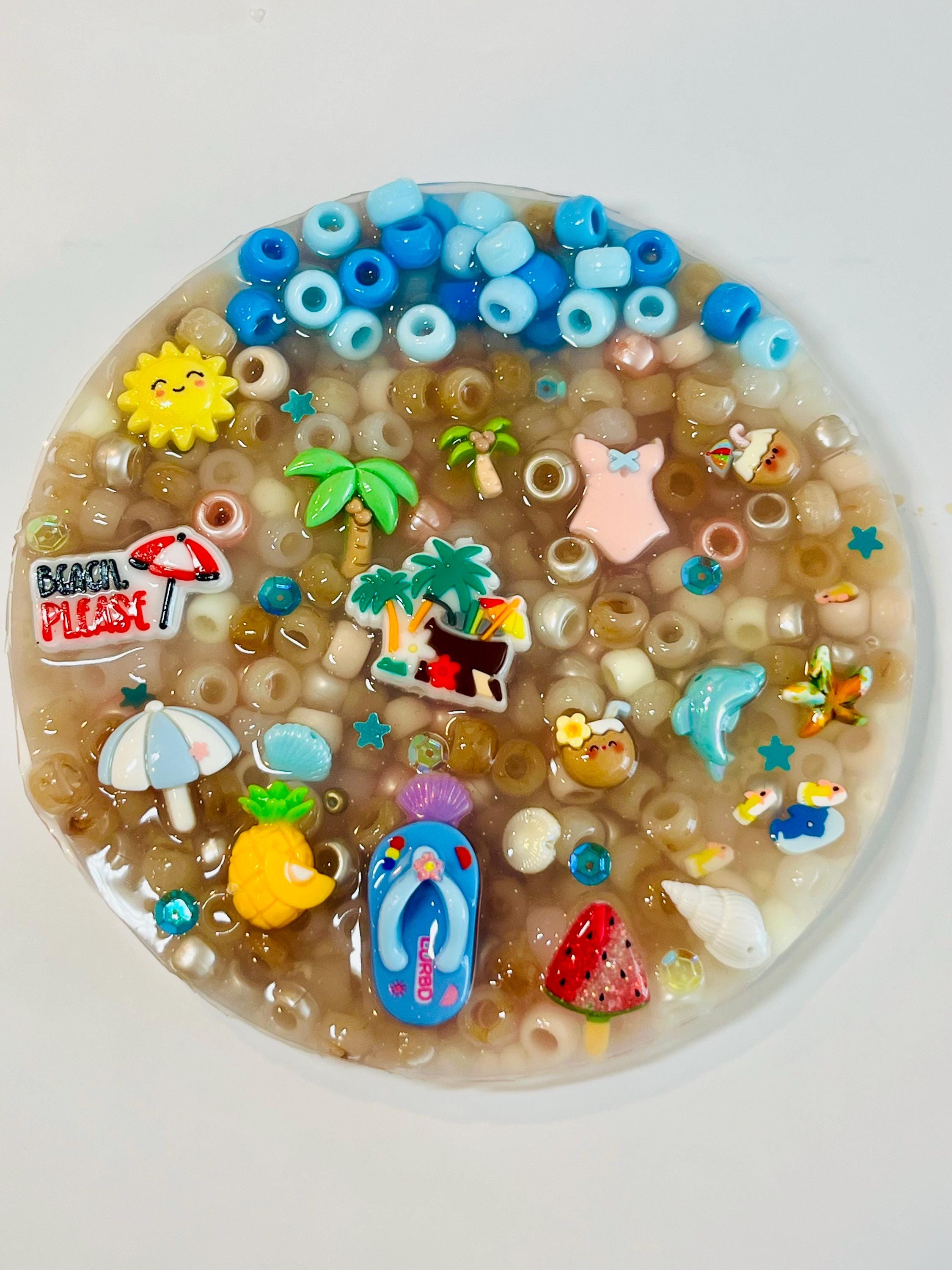 Beach 5: Inches Pick Pad - Sensory Fidget for Summer-  Stress Relief - Dermatillomania-  Skin relief and Anxiety- beach charms- Skin Picky-