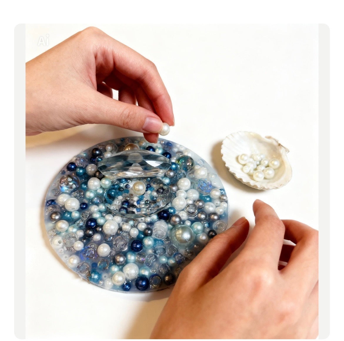 Handmade Pearl Picky Pad | Crystal Sensory Fidget Toy, Desk Decor, Anxiety Relief