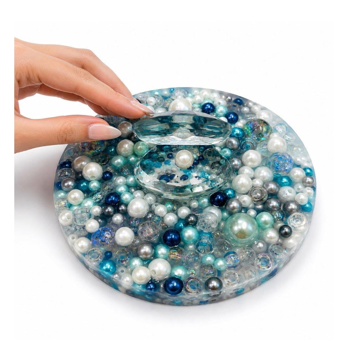 Handmade Pearl Picky Pad | Crystal Sensory Fidget Toy, Desk Decor, Anxiety Relief