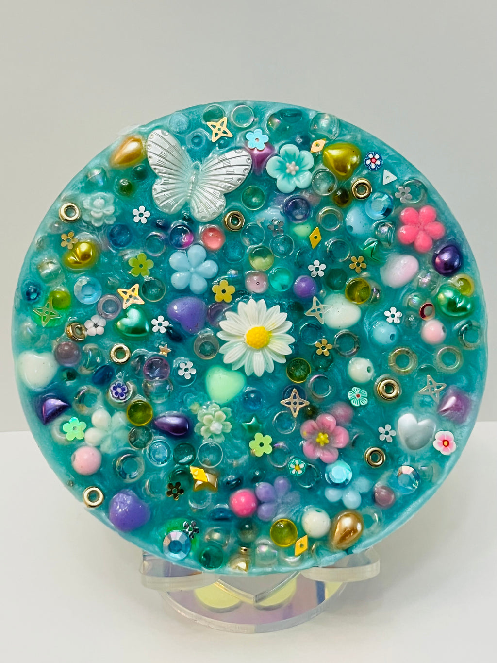 Turquoise Floral Sensory Pad - Anxiety Relief Fidget Therapy | PickyPadsTherapy