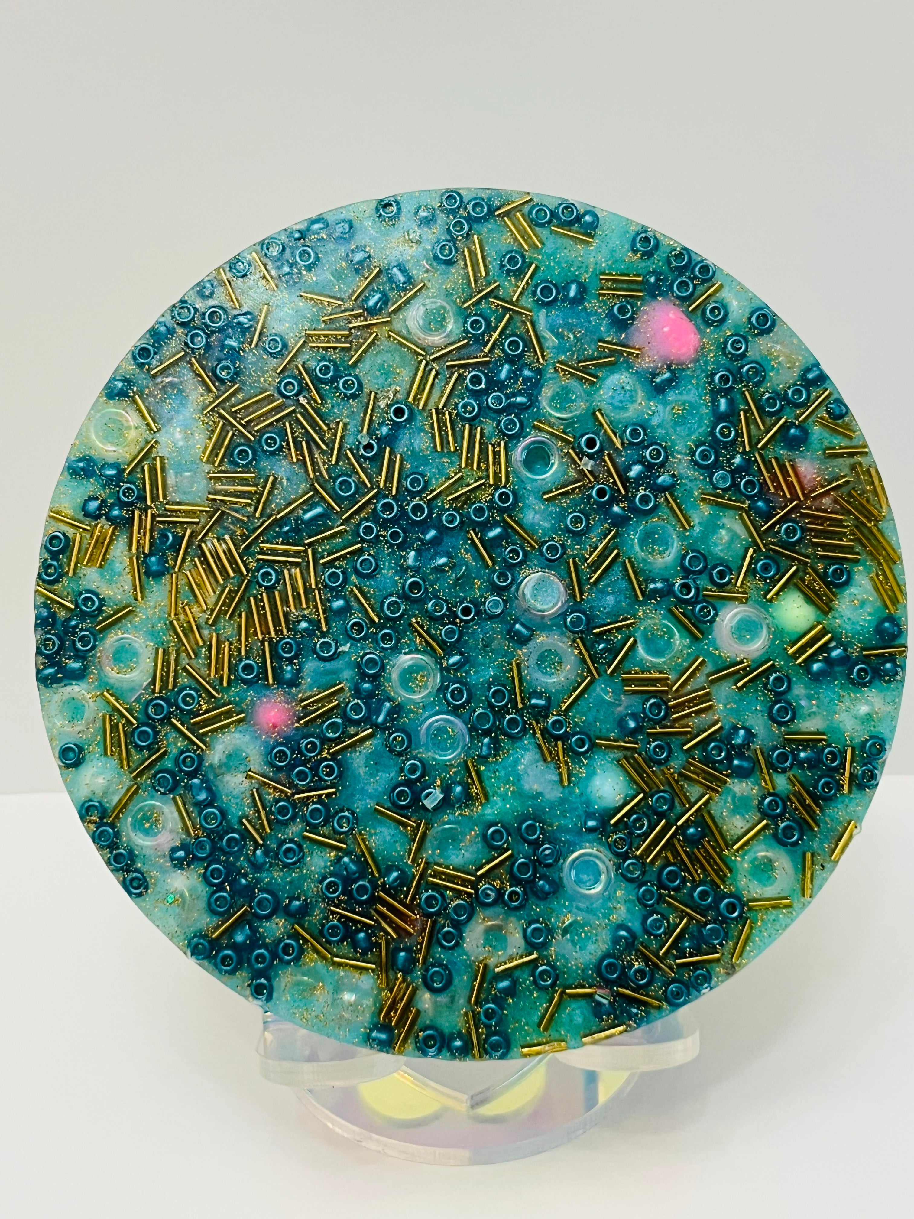 Turquoise Floral Sensory Pad - Anxiety Relief Fidget Therapy | PickyPadsTherapy