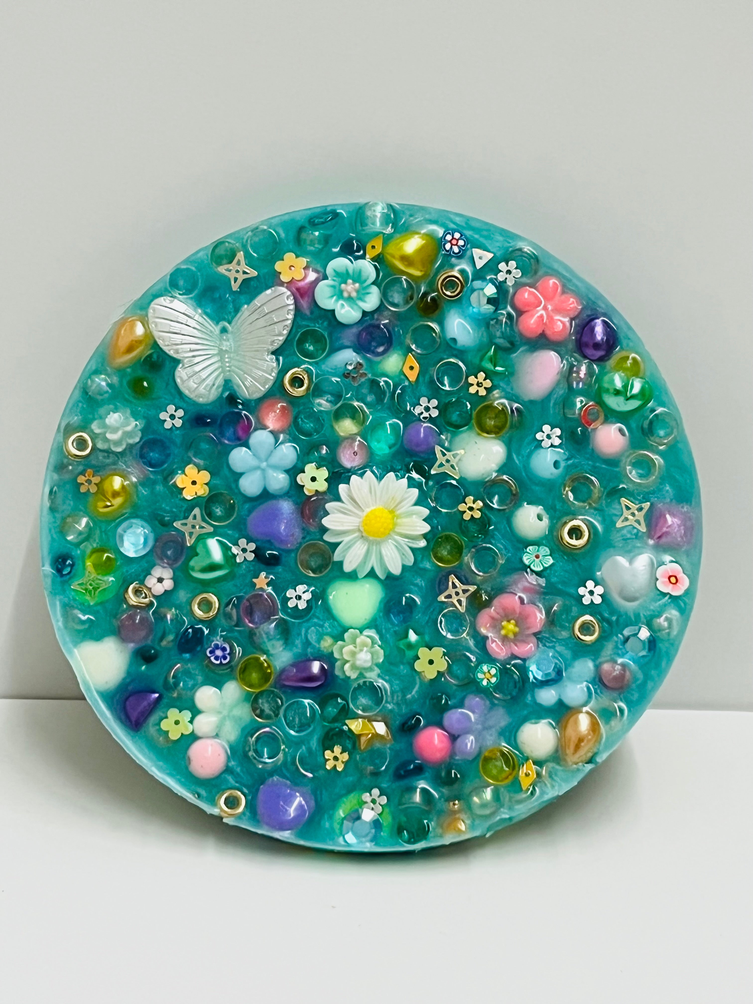Turquoise Floral Sensory Pad - Anxiety Relief Fidget Therapy | PickyPadsTherapy
