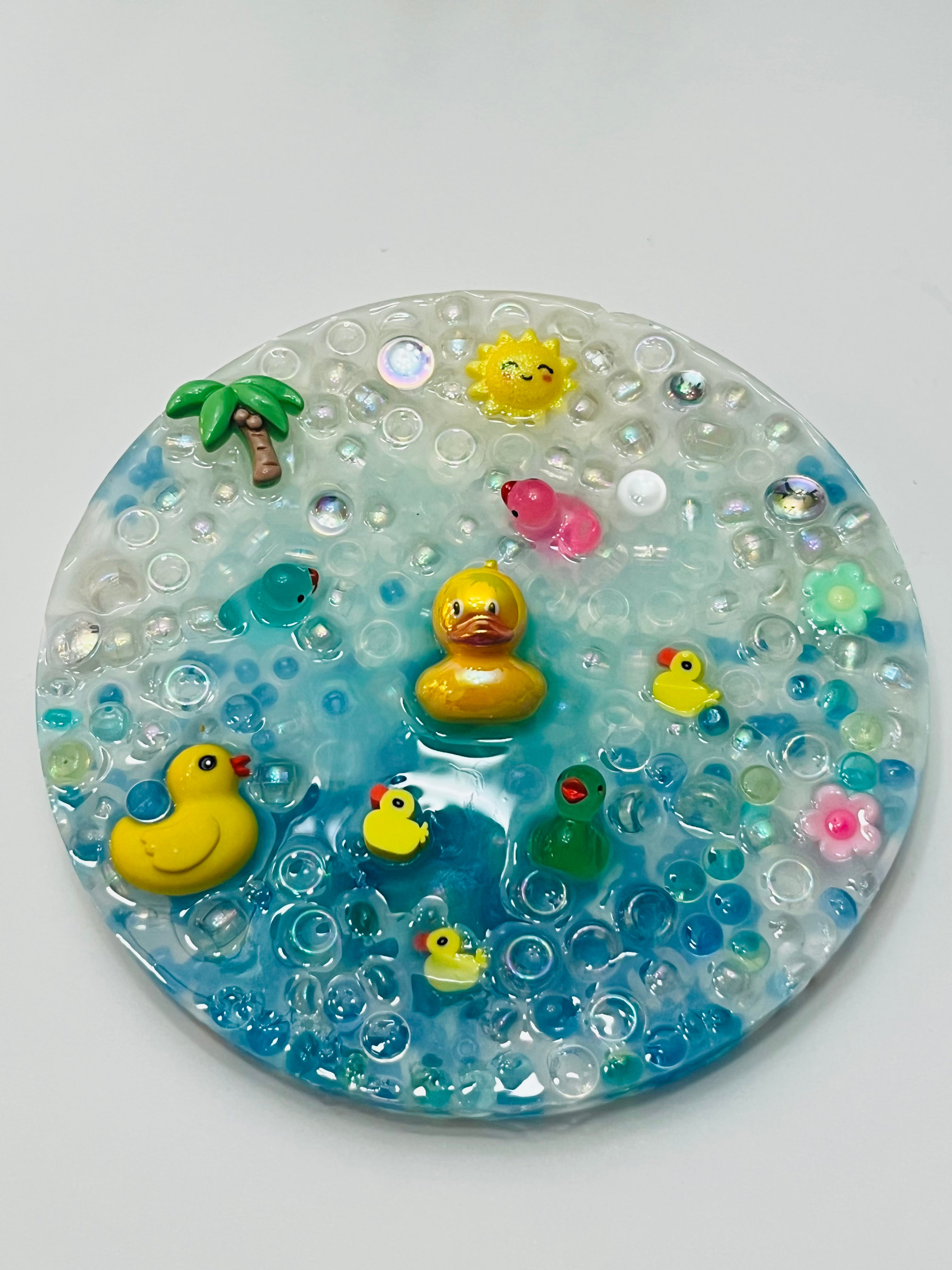 Duck Sensory Picky Pad - Handmade Silicone Fidget Toy, Stress Relief Gift, Cute Kawaii acrylic Duck Pad