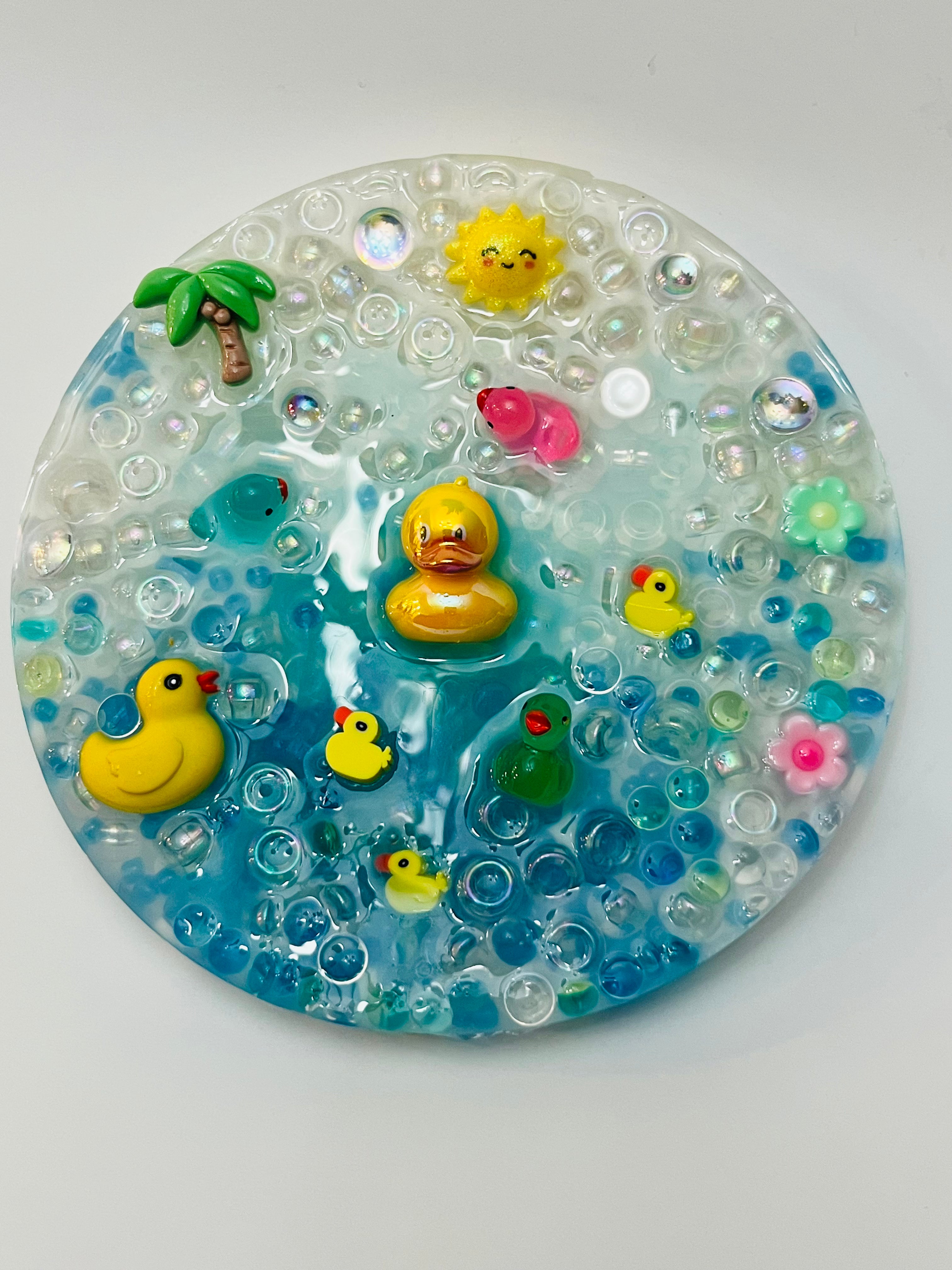 Duck Sensory Picky Pad - Handmade Silicone Fidget Toy, Stress Relief Gift, Cute Kawaii acrylic Duck Pad