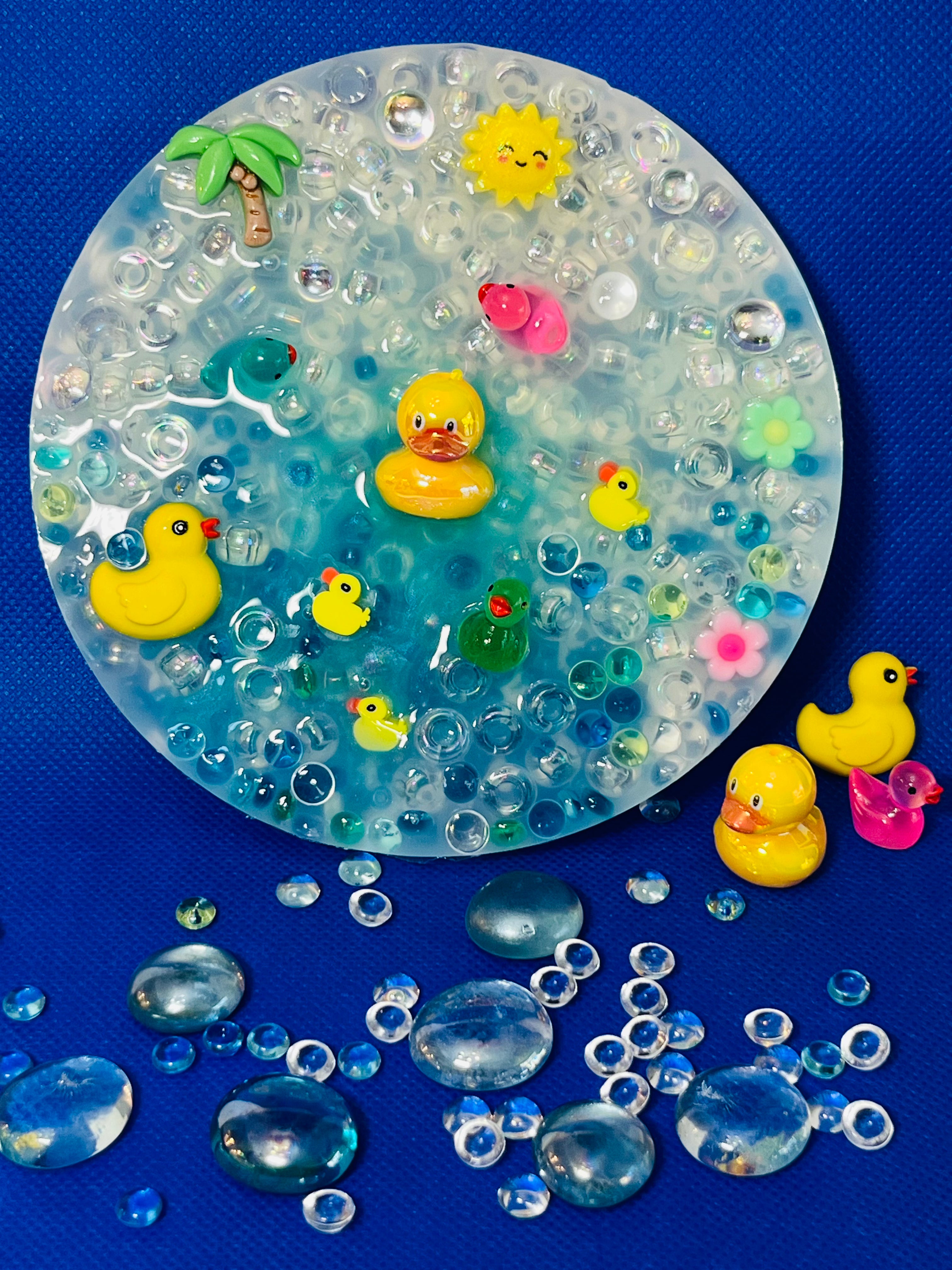 Duck Sensory Picky Pad - Handmade Silicone Fidget Toy, Stress Relief Gift, Cute Kawaii acrylic Duck Pad