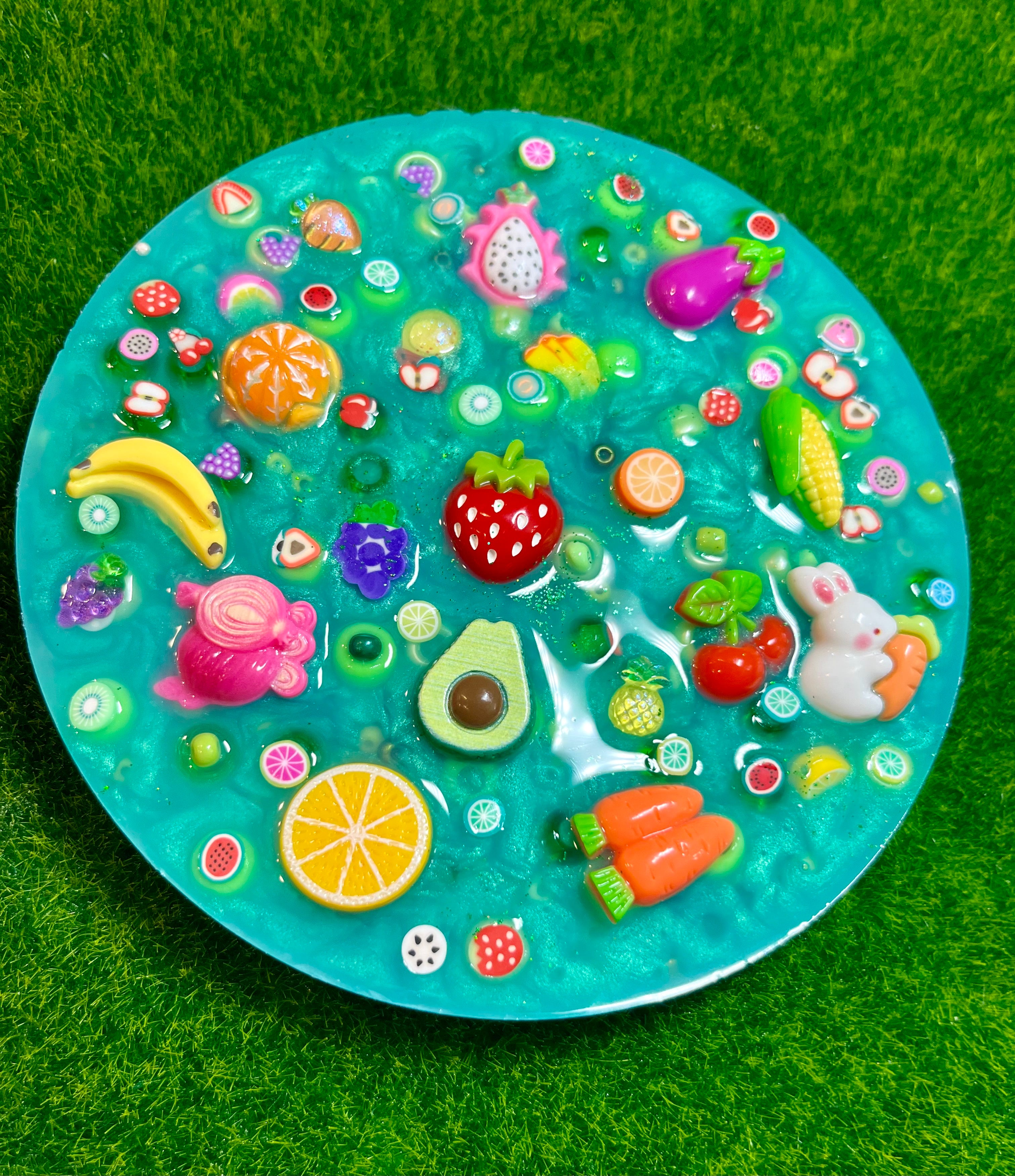 5” Inches Farmers Market Picky Pad, Scented Sensory Fidget Pad for Skin Picking, Stress & Anxiety Relief, Bead-Filled Silicone Picky Toy