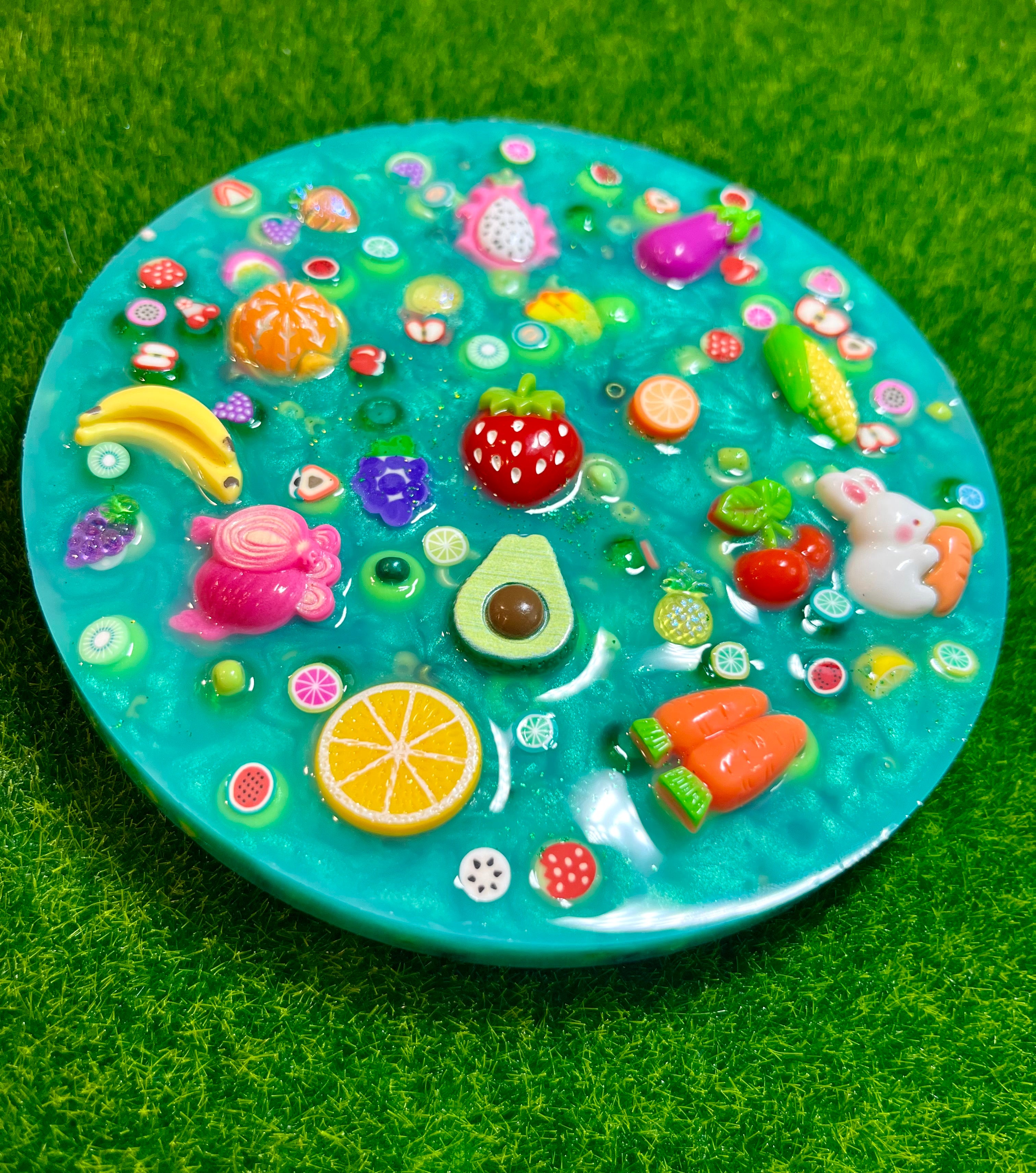 5” Inches Farmers Market Picky Pad, Scented Sensory Fidget Pad for Skin Picking, Stress & Anxiety Relief, Bead-Filled Silicone Picky Toy