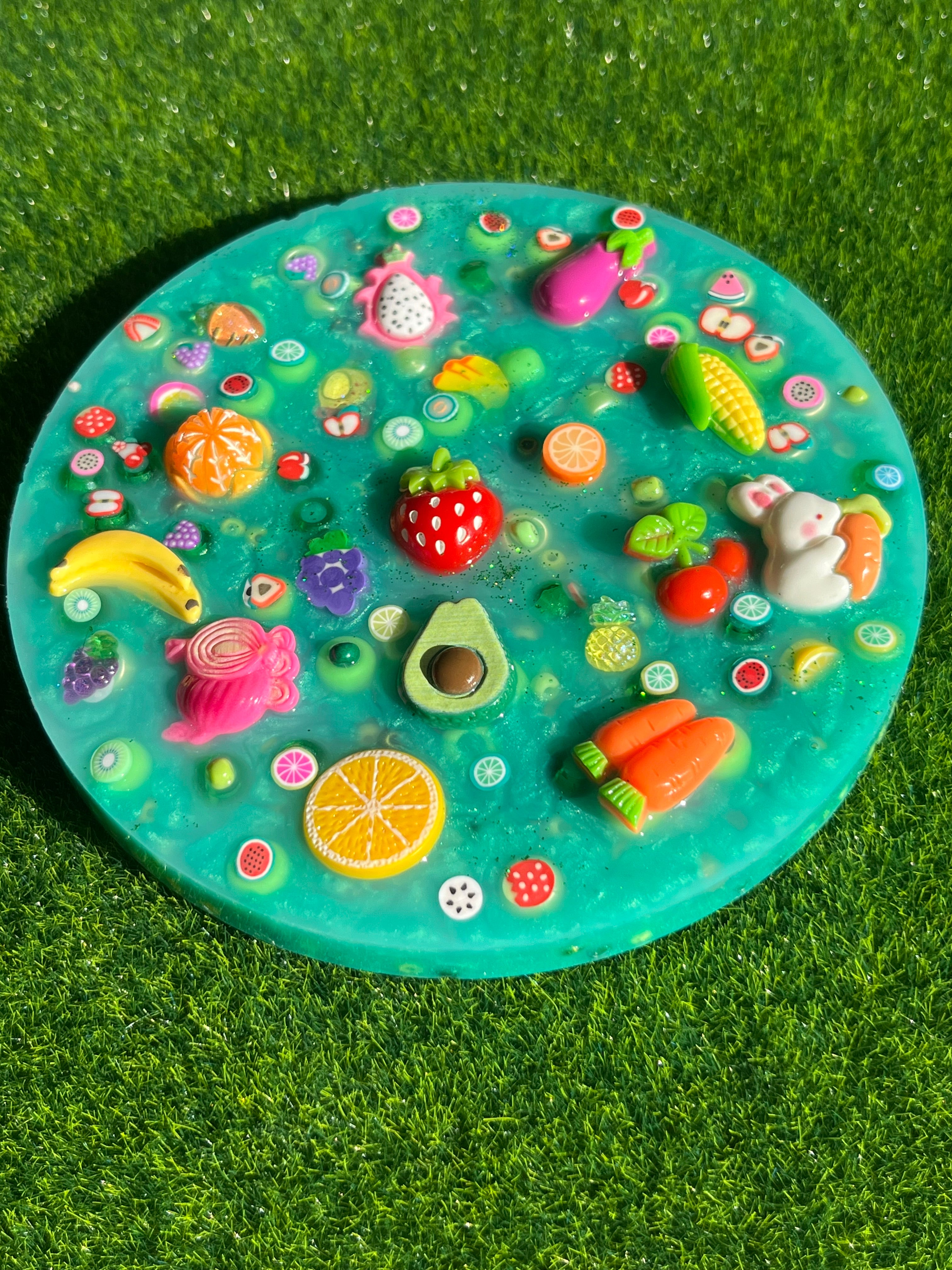 5” Inches Farmers Market Picky Pad, Scented Sensory Fidget Pad for Skin Picking, Stress & Anxiety Relief, Bead-Filled Silicone Picky Toy