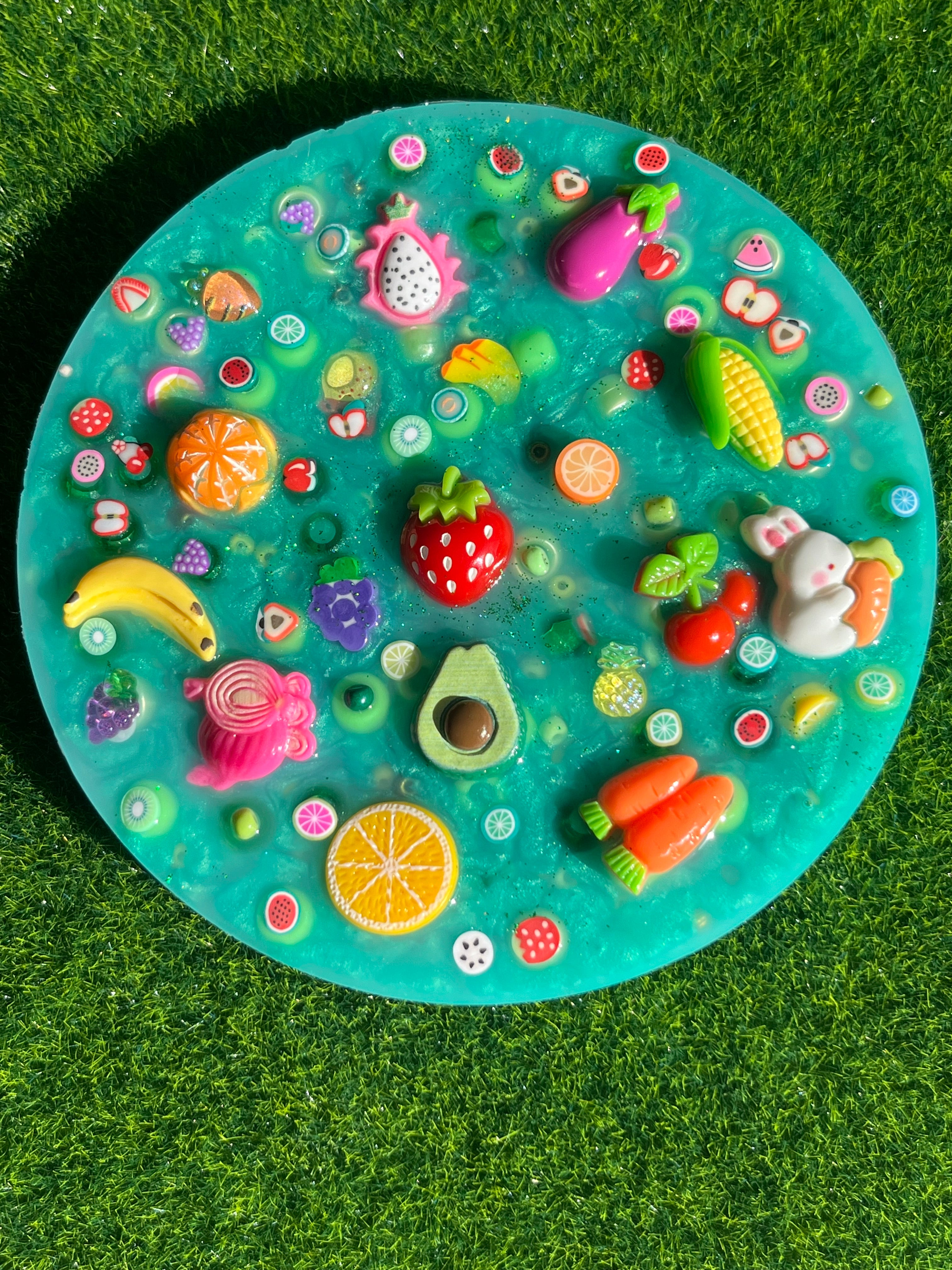 5” Inches Farmers Market Picky Pad, Scented Sensory Fidget Pad for Skin Picking, Stress & Anxiety Relief, Bead-Filled Silicone Picky Toy