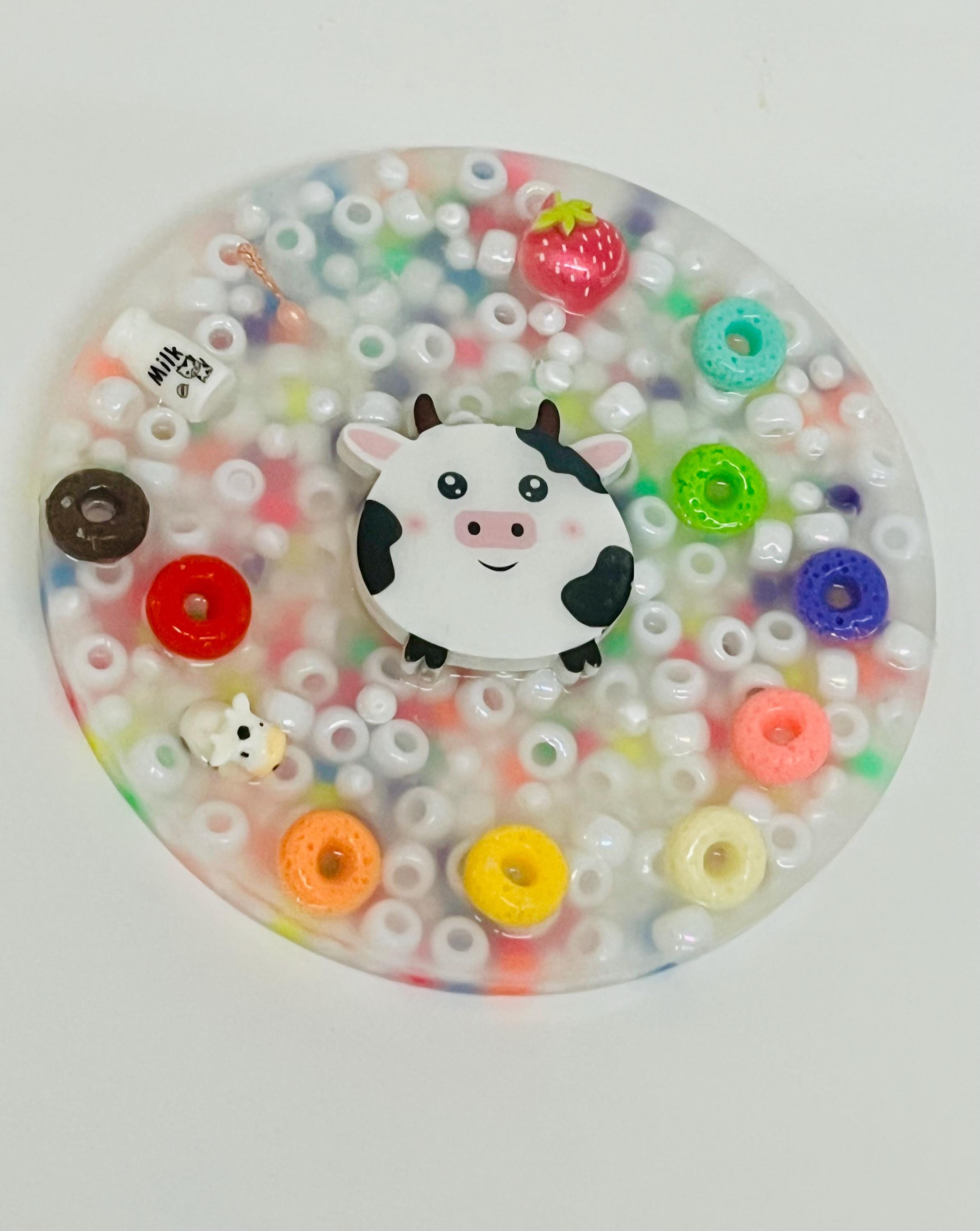 Adorable Milk and Cereal 5" Picky Pad for a Cute and Calm Day! – Sensory Fidget Pad– Therapy Toy-   Stress and Anxiety Relief - Skin Picky-