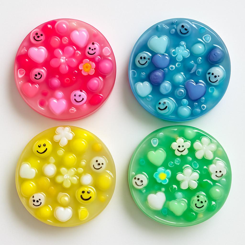 Therapeutic Picky Pad Set of 2, Silicone Fidget for Skin Picking, Anxiety Relief - Sensory Toy for SPD,  ADHD, & OCD. Fluorescent tones