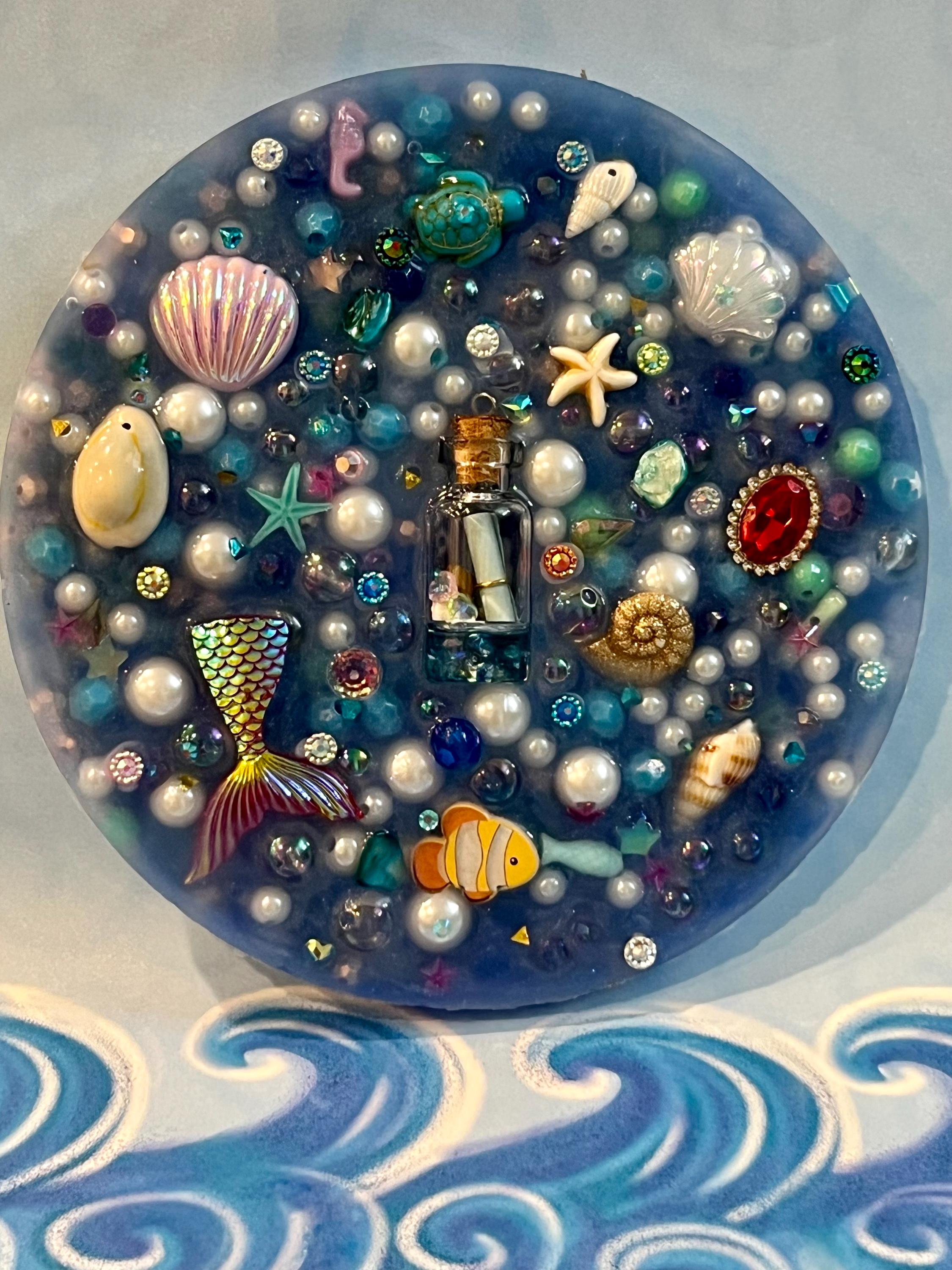 5” Inches Ocean Treasures Picky Pad, Underwater Sensory Fidget Pad for Skin Picking, Silicone Picky Pad - Stress and Anxiety Relief