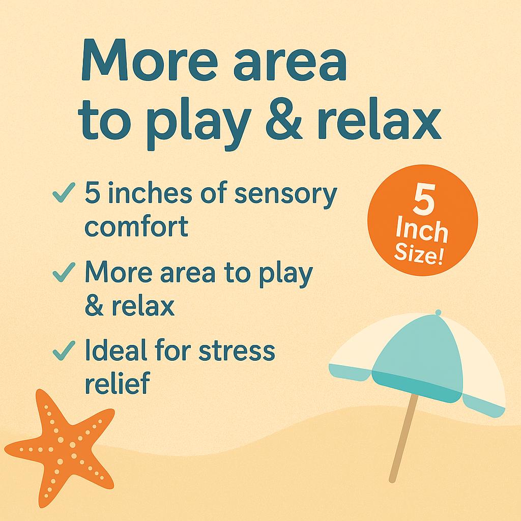 Beach 5: Inches Pick Pad - Sensory Fidget for Summer-  Stress Relief - Dermatillomania-  Skin relief and Anxiety- beach charms- Skin Picky-