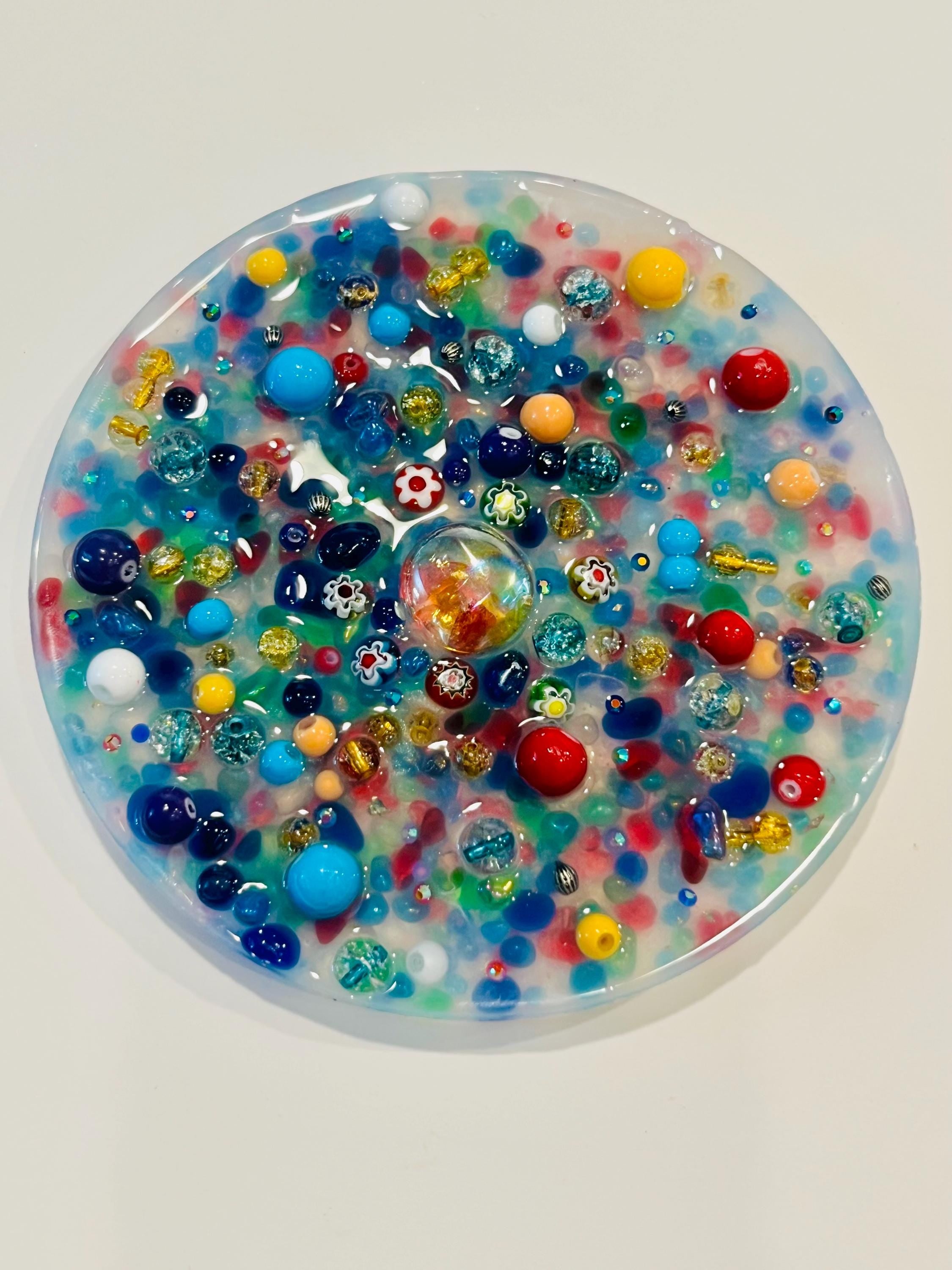 5 Inch ShimmerStone Picky Pad - Fidget Sensory Toy with Glass Beads for Anxiety Relief