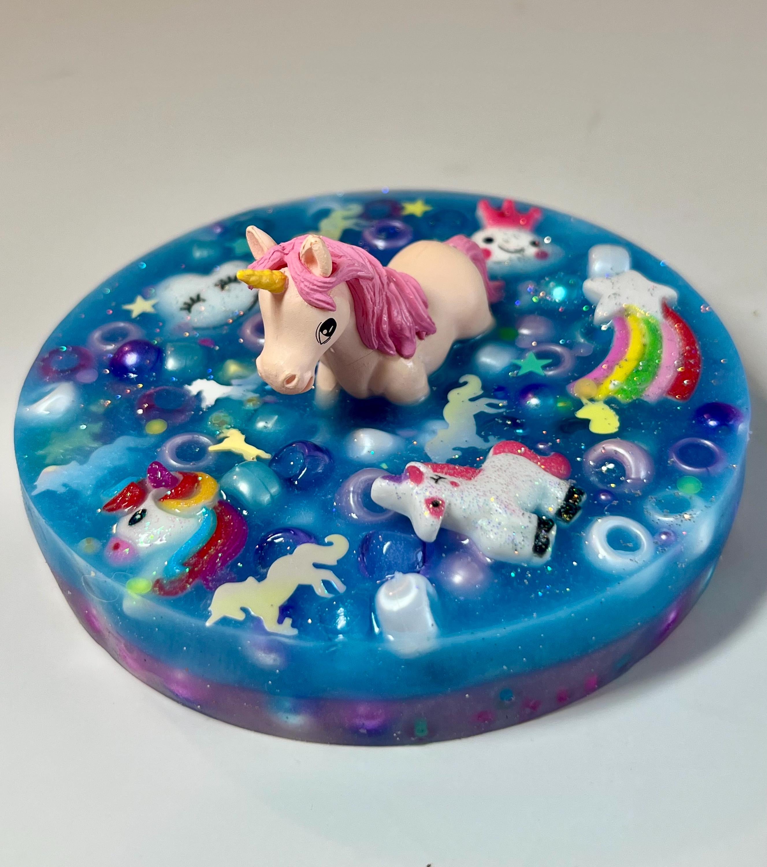 Magical unicorn Silicone Picky  Pad- Stress Relief for Picking-Anxiety and fidgeting-Full on beads-  Birthday Gift
