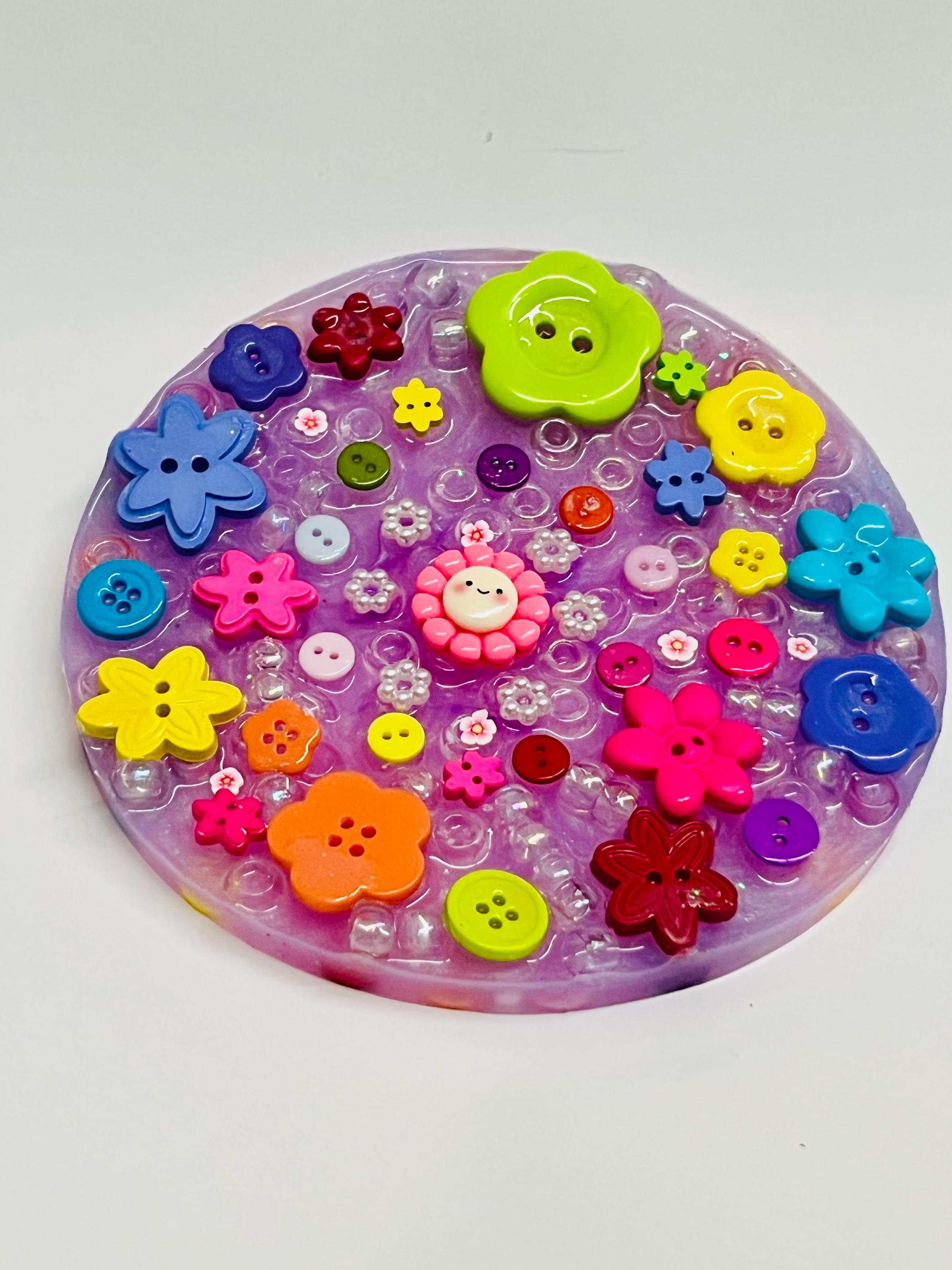 5” Inches Therapeutic  Flower Button Garden    Picky Pad- Sensory Stress Relief- Reusable Craftable Buttons- Fidget Toys- Skin Picky