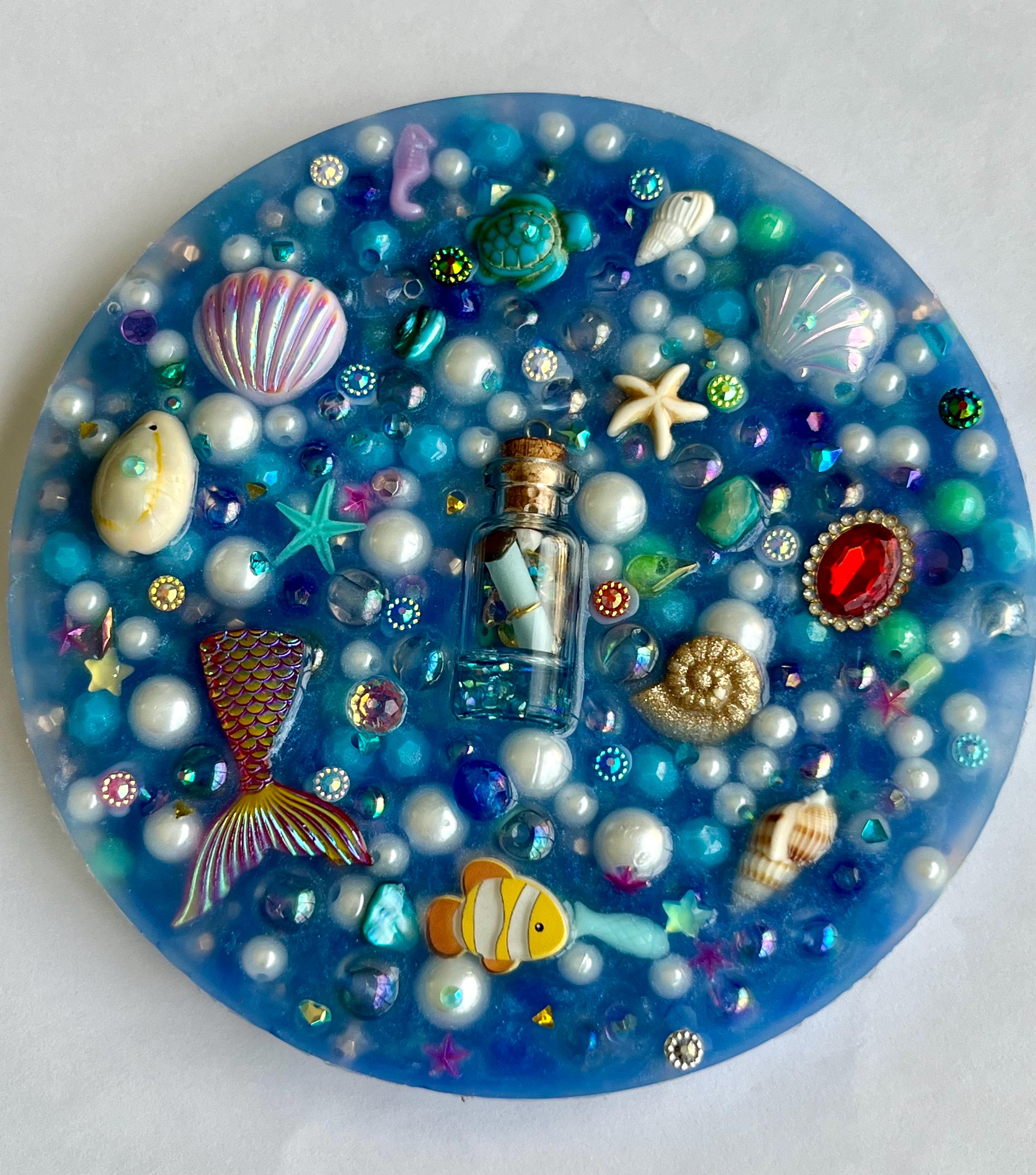 5” Inches Ocean Treasures Picky Pad, Underwater Sensory Fidget Pad for Skin Picking, Silicone Picky Pad - Stress and Anxiety Relief