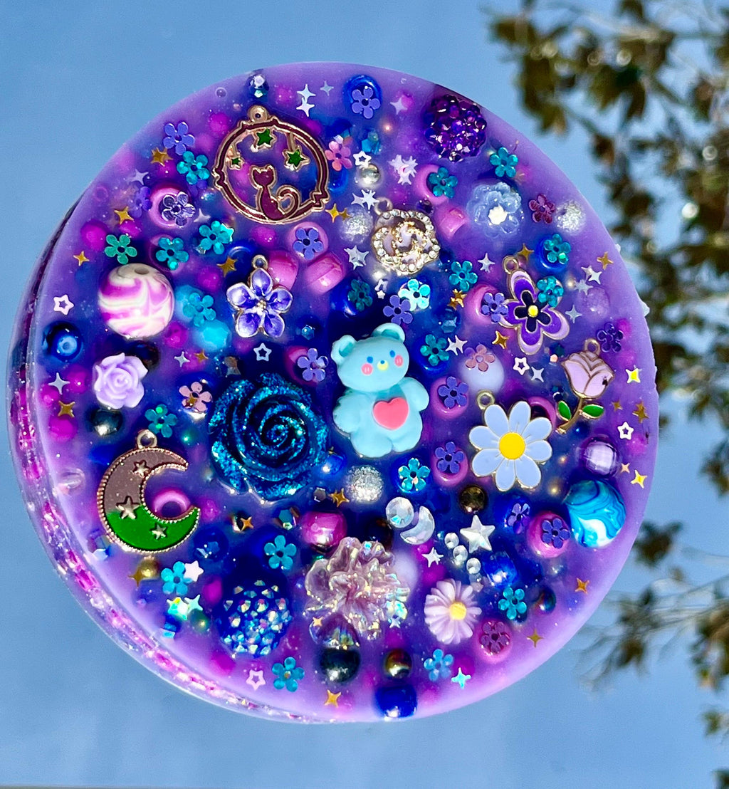 5” Inches Celestial Amethyst Picky Pad,  Sensory Fidget Pad for Skin Picking, Stress & Anxiety Relief, Bead-Filled Silicone Picky pad
