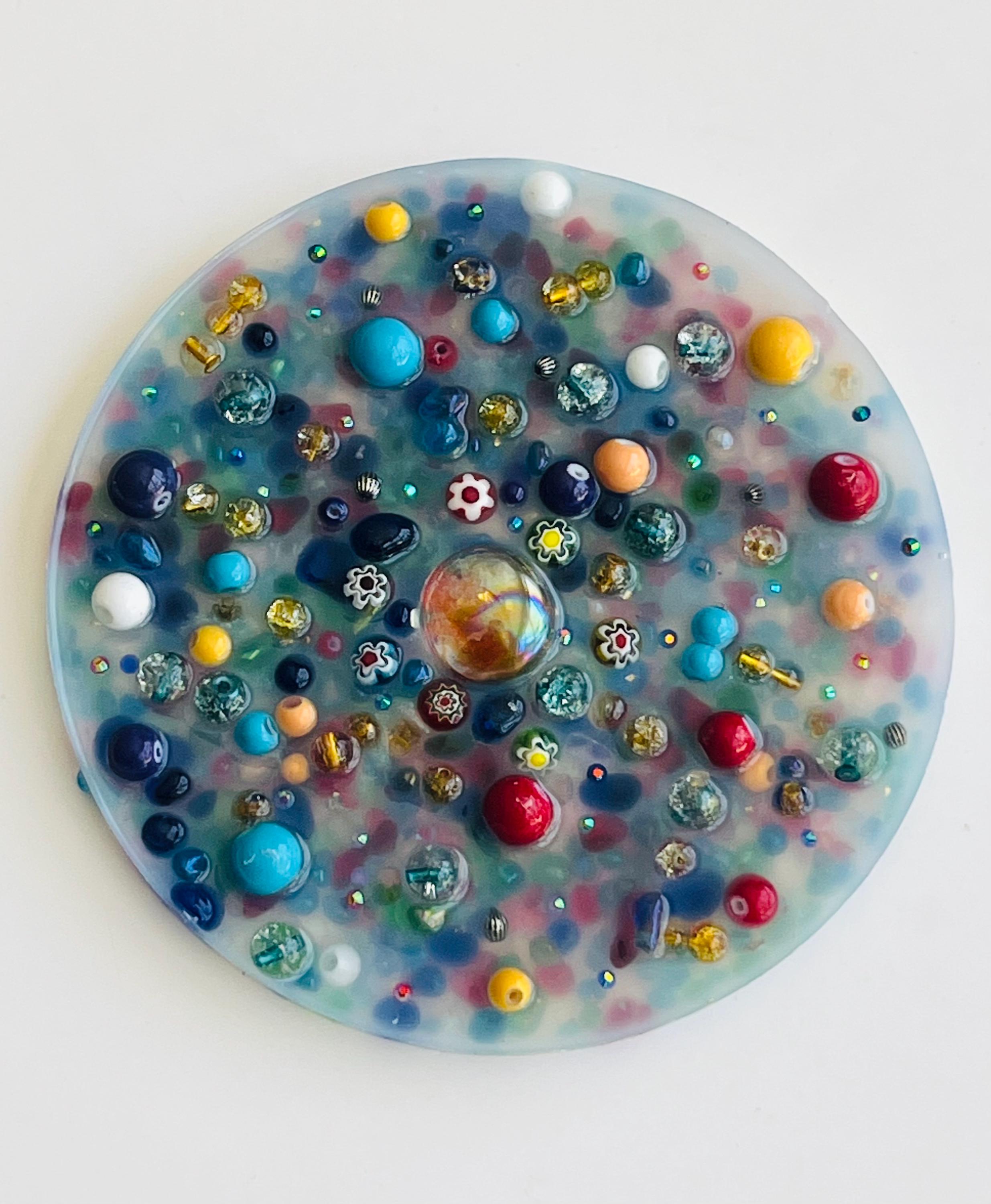 5 Inch ShimmerStone Picky Pad - Fidget Sensory Toy with Glass Beads for Anxiety Relief