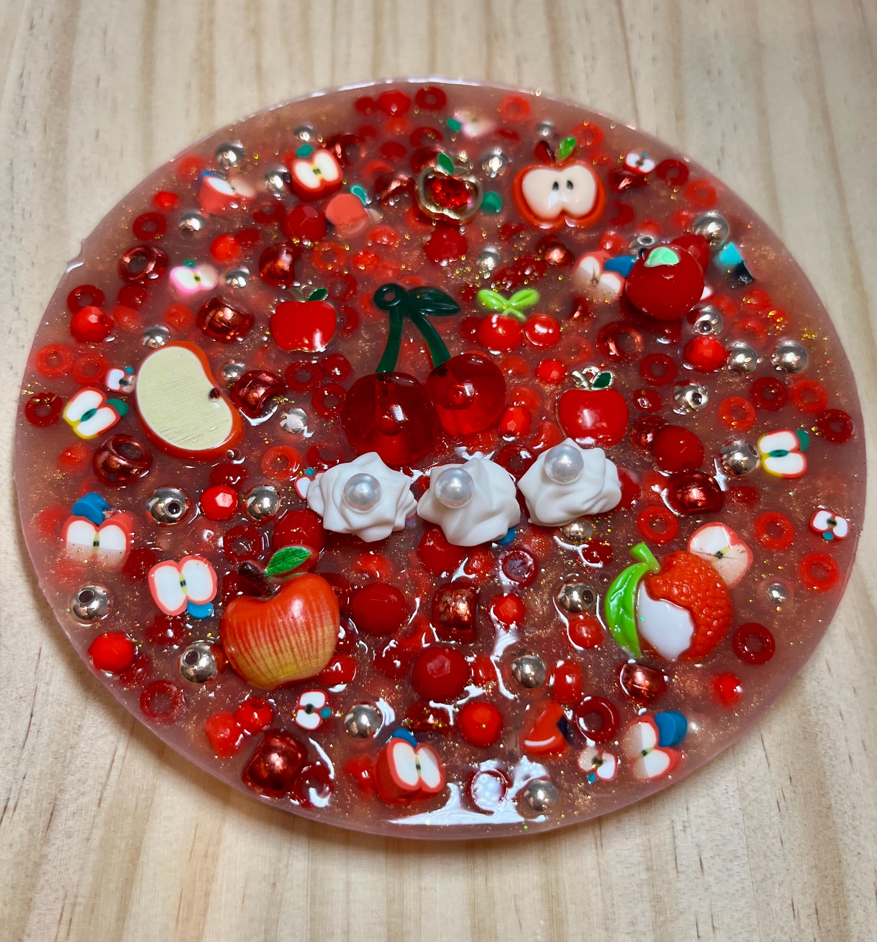 Apple Pie Delights Picky Pad- 5" Red Sensory Fidget  for Skin Picking, ( Dermatillomania), Anxiety Relief, ADHD & Habit Control, Nail Biting