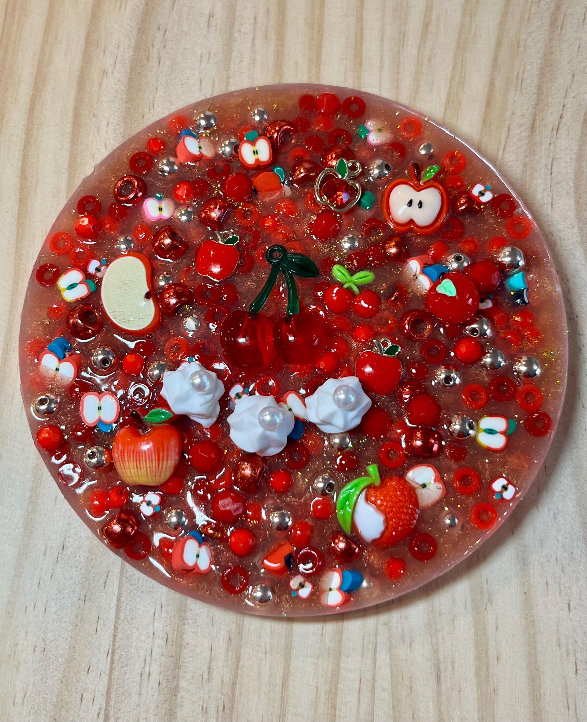 Apple Pie Delights Picky Pad- 5" Red Sensory Fidget  for Skin Picking, ( Dermatillomania), Anxiety Relief, ADHD & Habit Control, Nail Biting