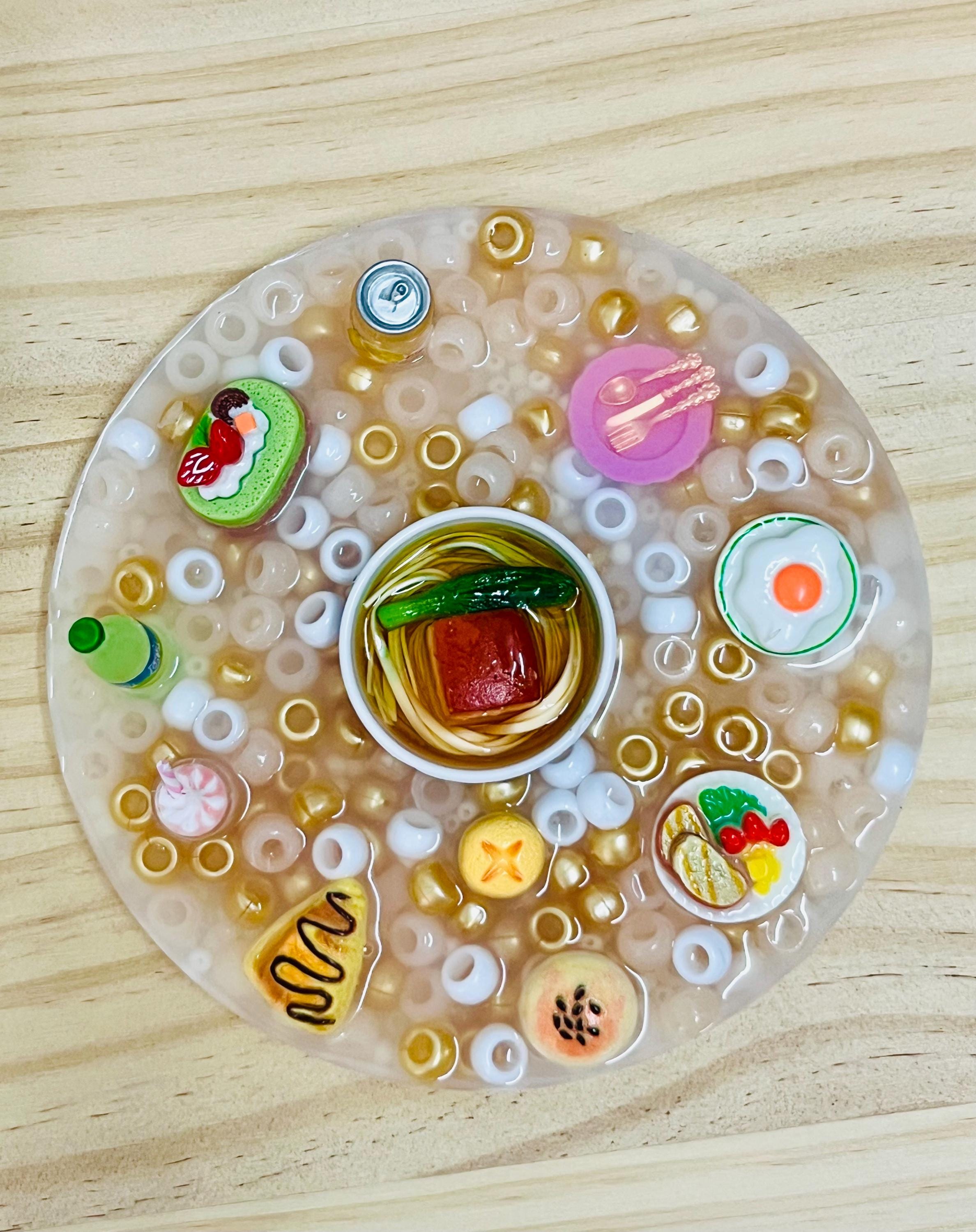 5” Inches Mini Food Anxiety picky pad,Sensory Fidget, Pad for Skin Picking, Stress & Anxiety Relief,Dermatillomania, pick pad full of beads