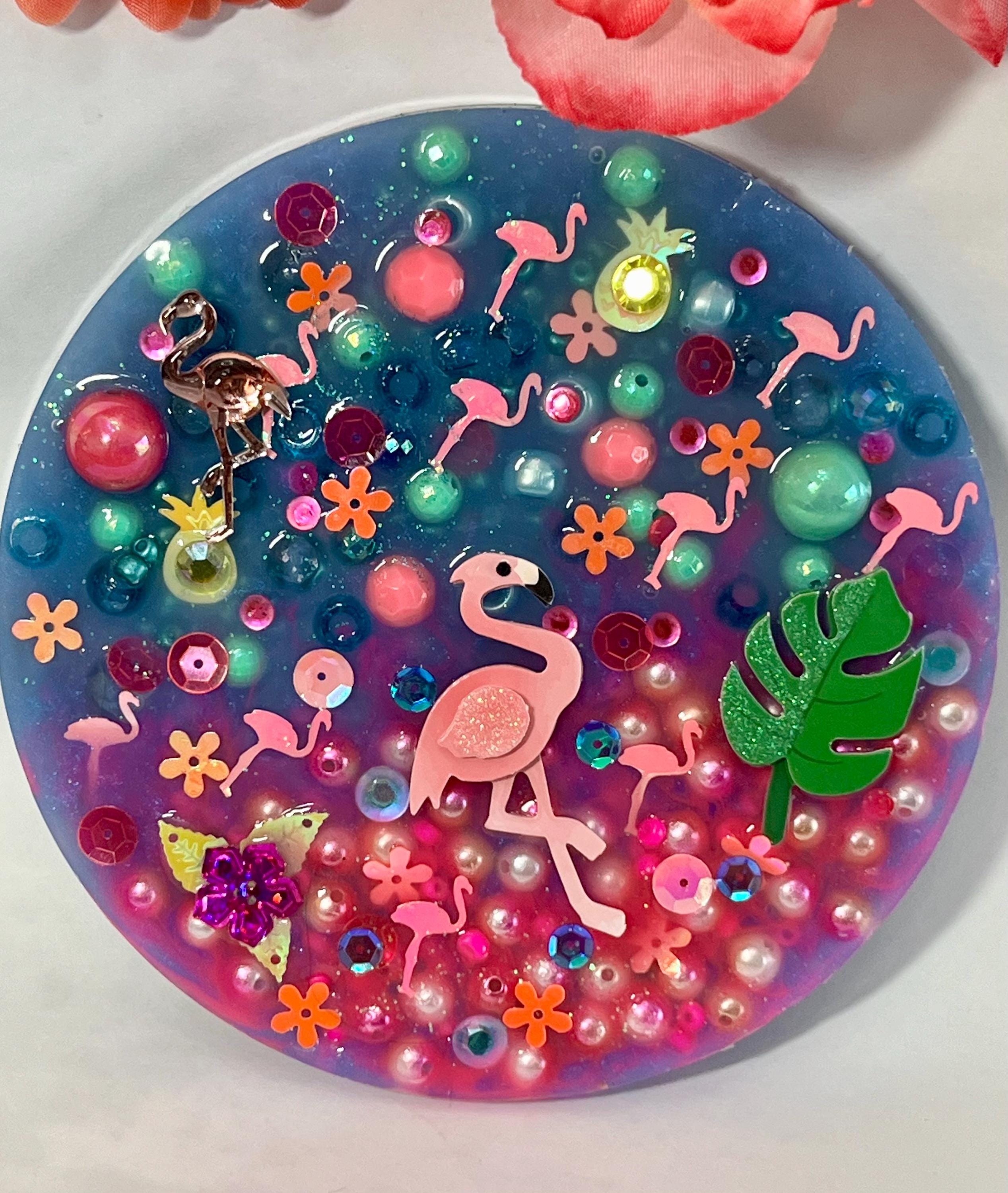 5” Tropical Flamingo Picky Pad for Stress Relief, beads for picking Therapy, picking toys, fidget stress, birthday gift, Tropical Scented